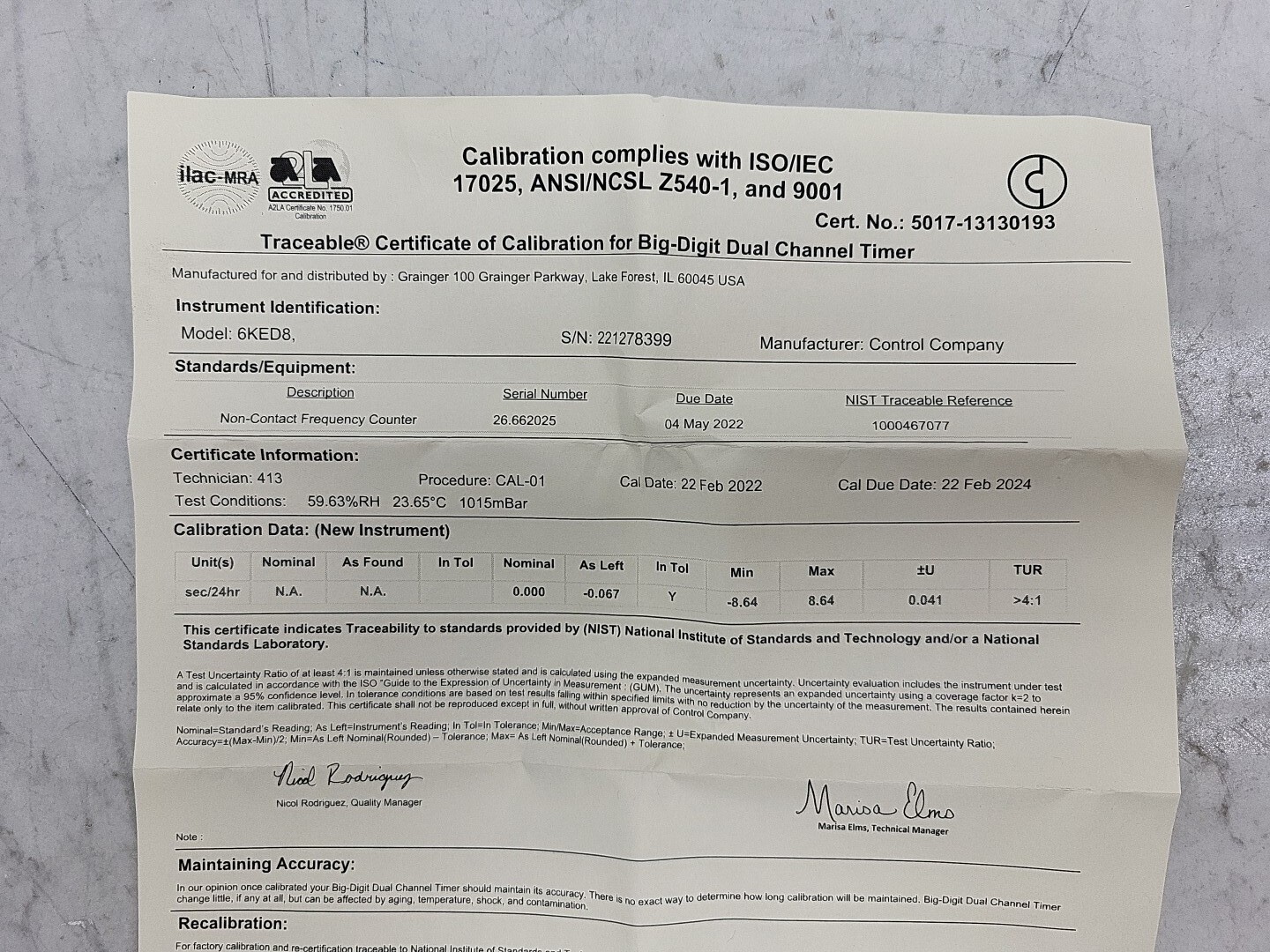 Traceable Flashing LED Alert Big-Digit Timer Dual Channel 5017 *NEW VARYING CERT