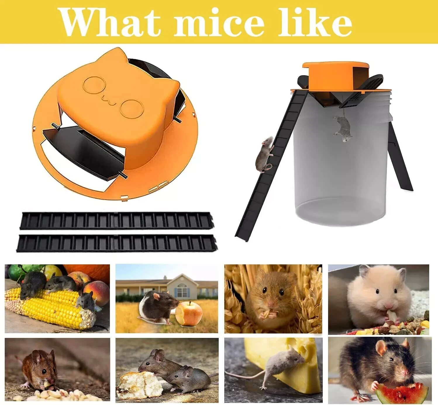 Mouse-Rat-Rodent Trap "Flip & Slide" 5 Gallon Bucket Lid Multi Catcher US