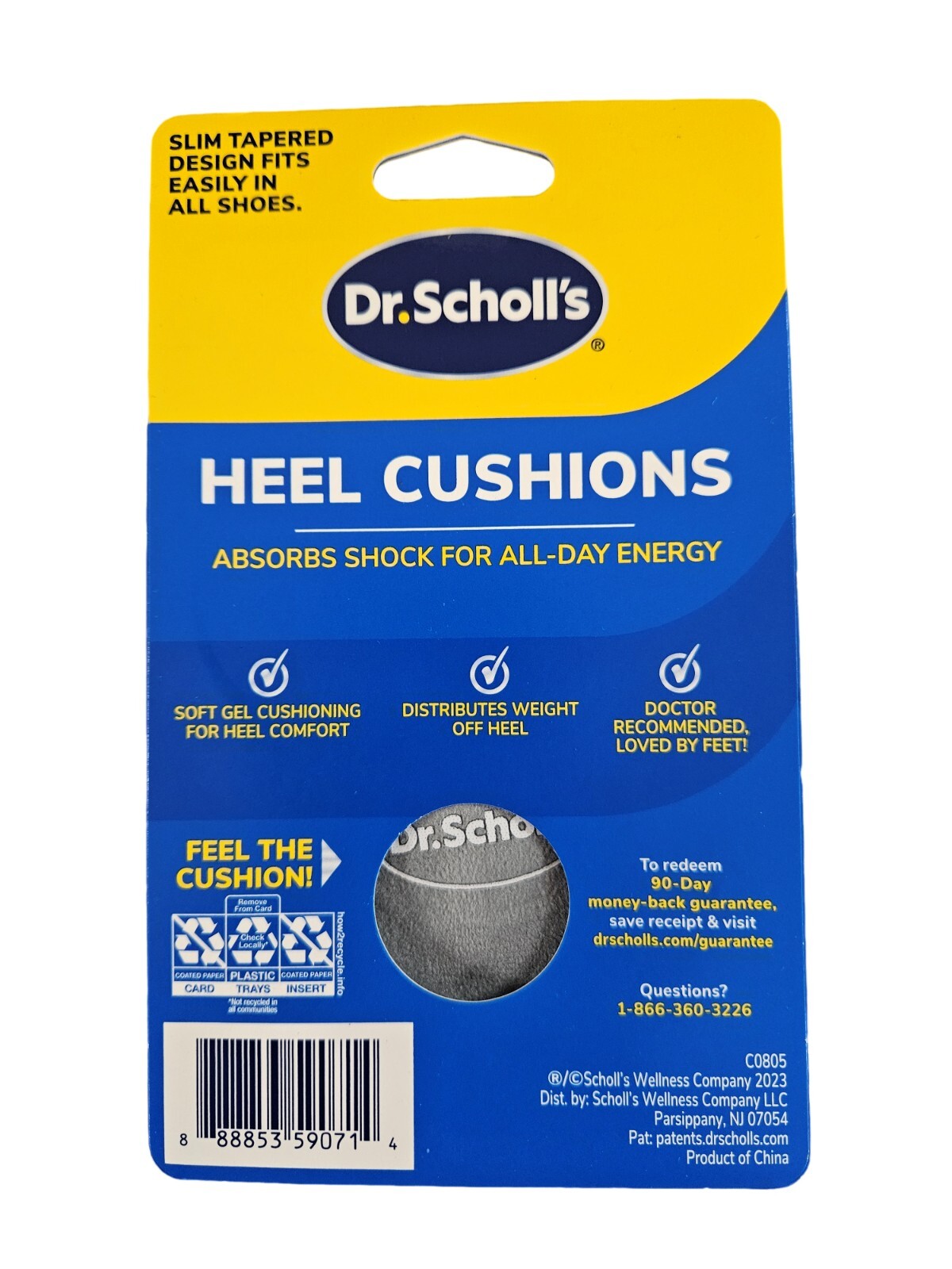 Dr. Scholls MEN Gel HEEL Cushion Insoles Massaging ( 3 pairs )