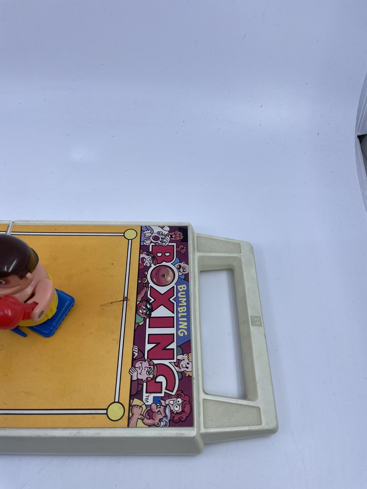 Vintage 1980s Tomy BUMBLING BOXING Two Wind-Up Boxers and Portable Ring Game C2