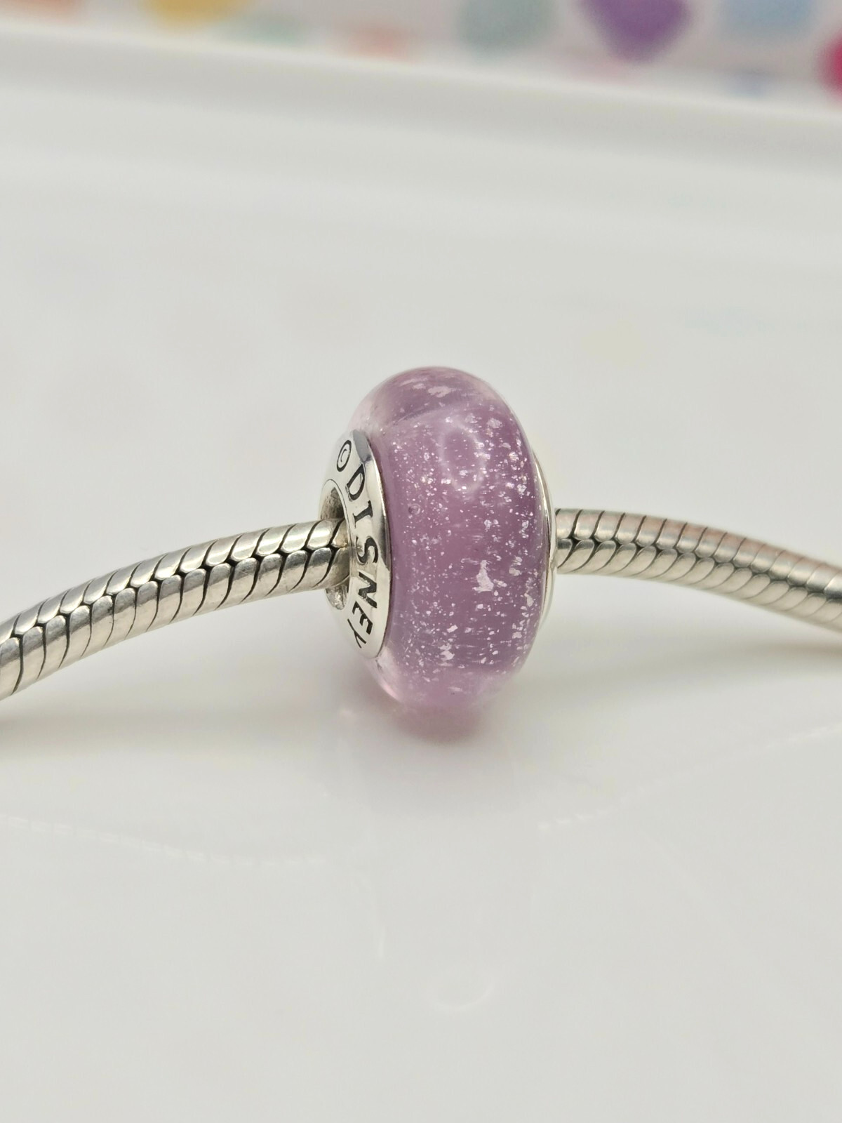 Authentic Pandora Disney Rapunzel's Signature Color Murano Glass purple Charm