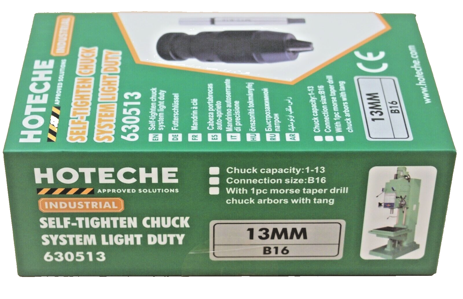 Hoteche Keyless Drill Lathe Chuck Self-Tightening 0-13mm 1/2" MT2-B16 630513