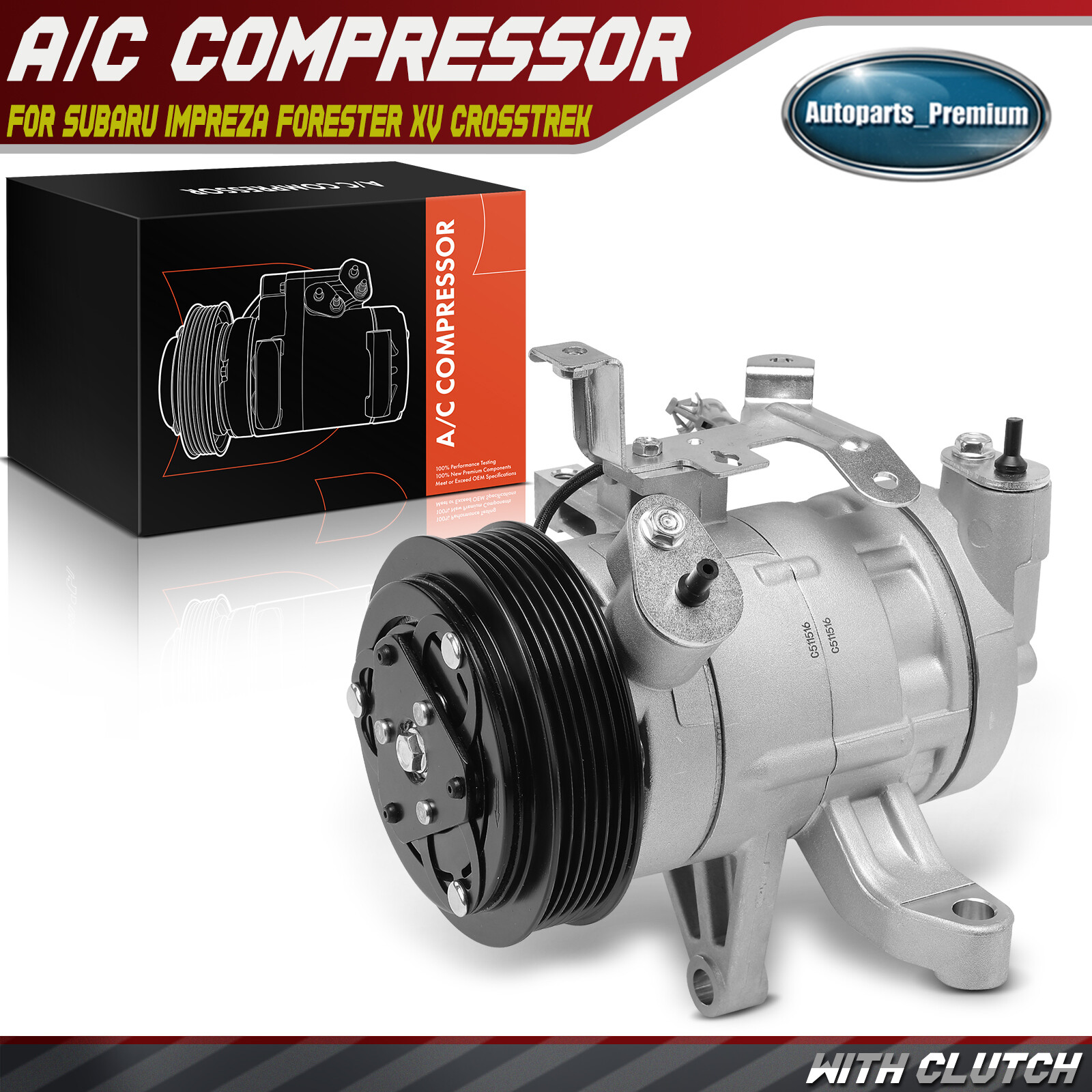 AC A/C Compressor with Clutch for Subaru Impreza Forester Crosstrek XV Crosstrek