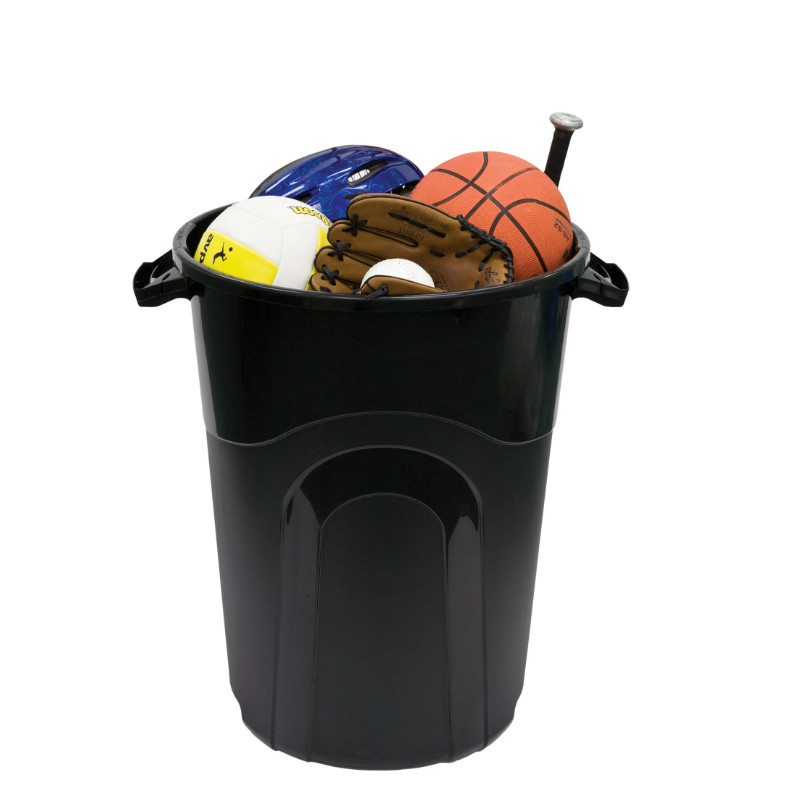 Hyper Tough 32 Gallon Heavy Duty Plastic Garbage Can, Included Lid, Black