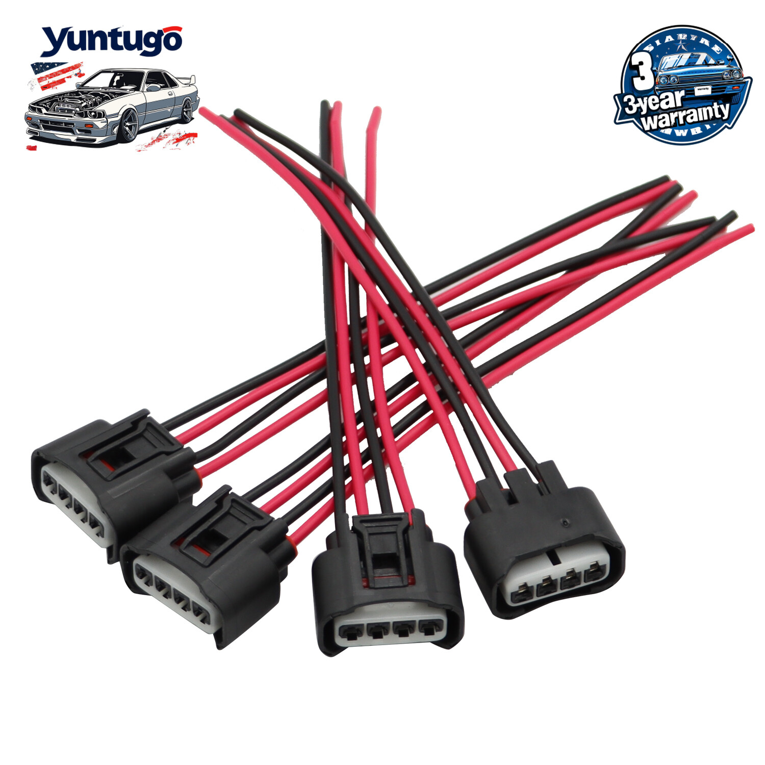 4PCS Ignition Coil Female Connector Plug Harness For 2002-2010 Toyota Camry 2.4L