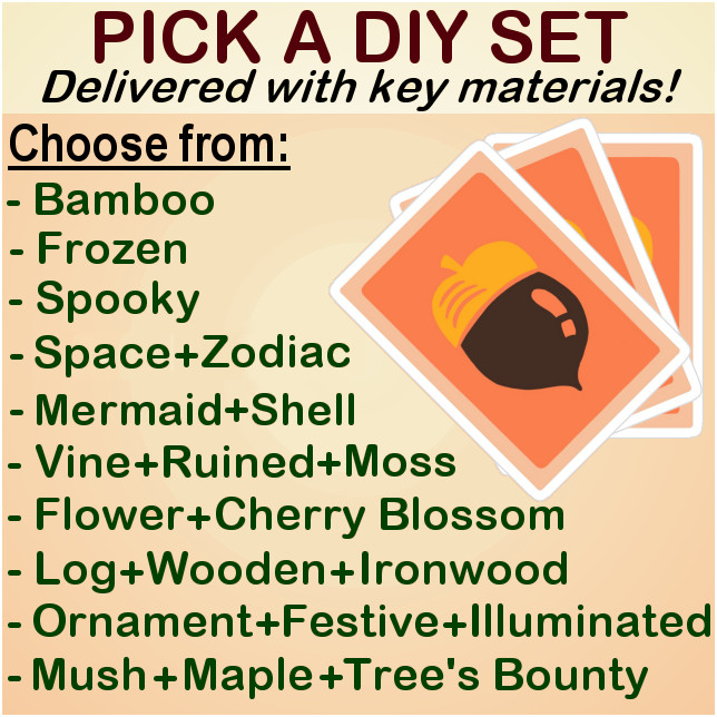 Pick a DIY RECIPE set (includes related materials)! Animal Crossing:New Horizons