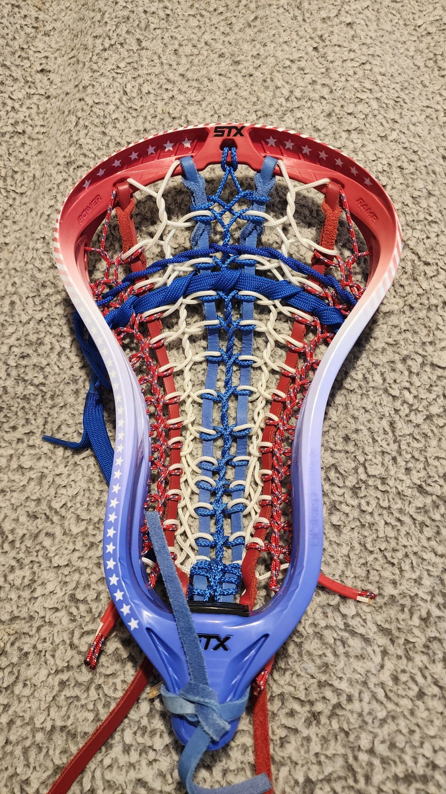 Custom Dyed Traditional Strung STX Ultra Power - Pita Pocket - Red, White, Blue