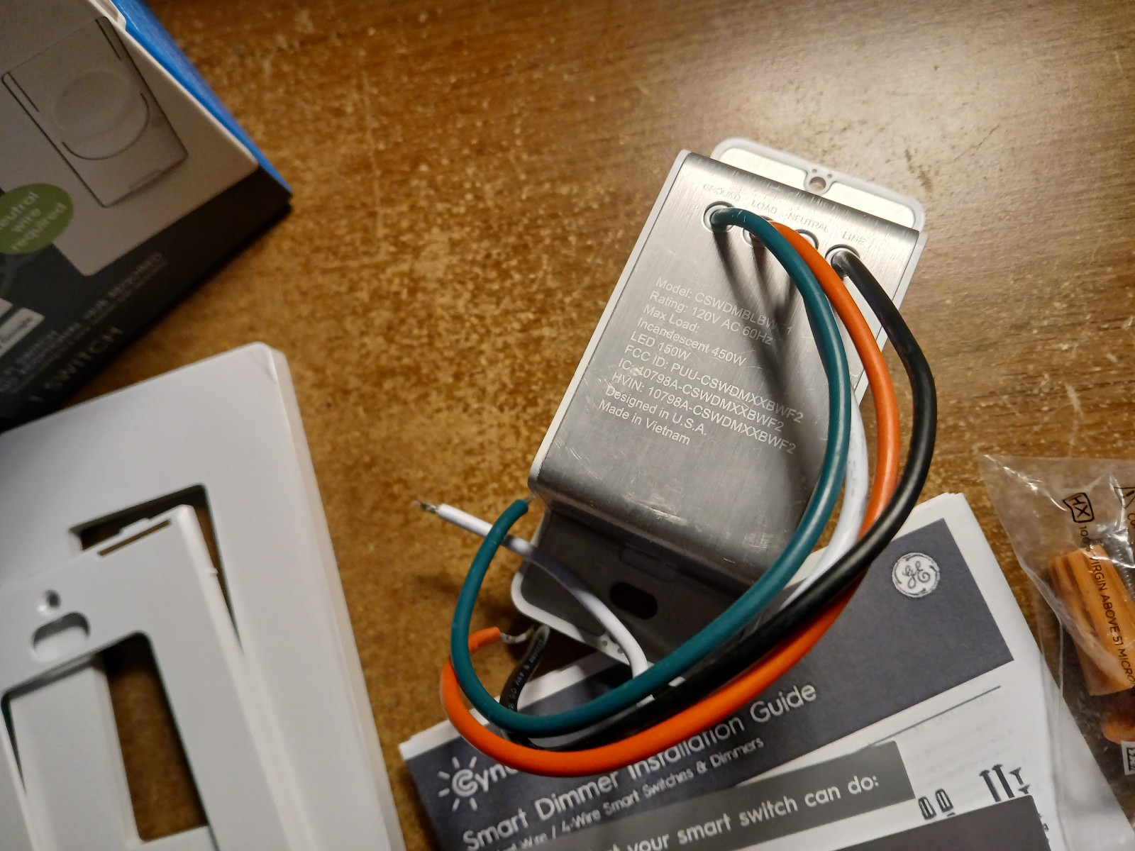 GE Cync Dimmer Smart Switch Requires Neutral Wire Works W/Google/Alexa-Open Box