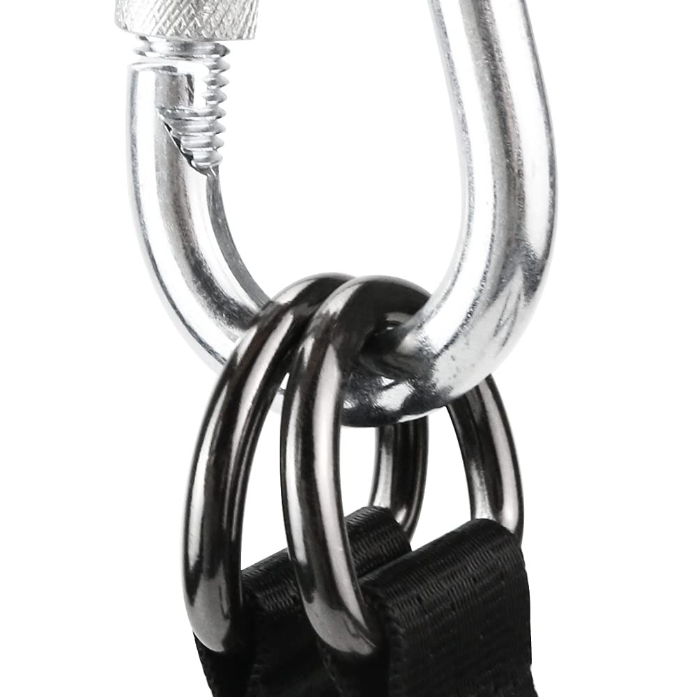 Tree Swing Straps Set 4 PCS Black Hanging Kit with Carabiners