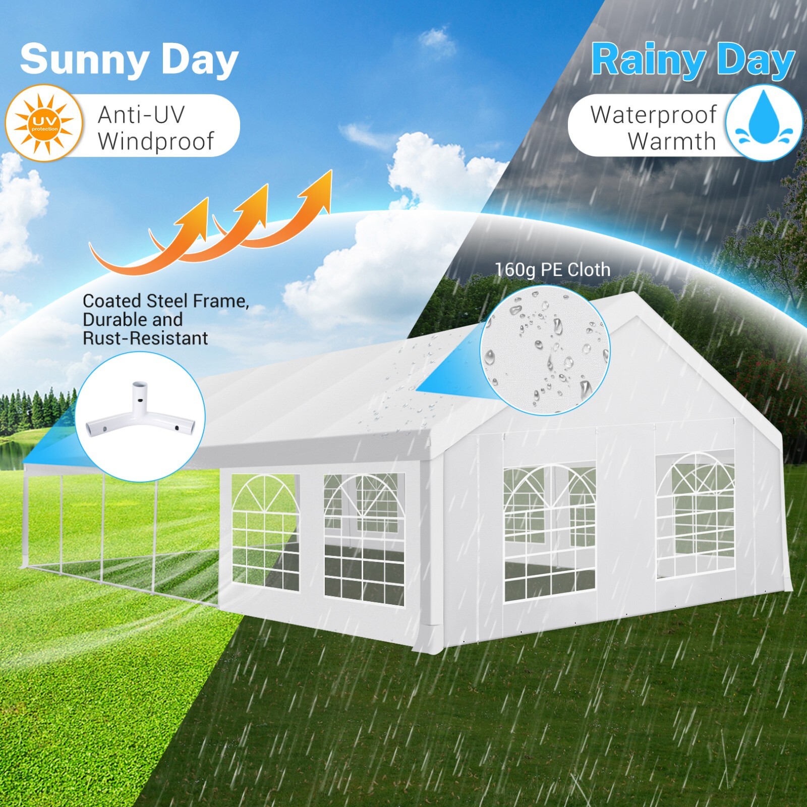 20'x40'、20'x30'\10x30' Outdoor Party Tent Heavy Duty Wedding Event Gazebo Canopy