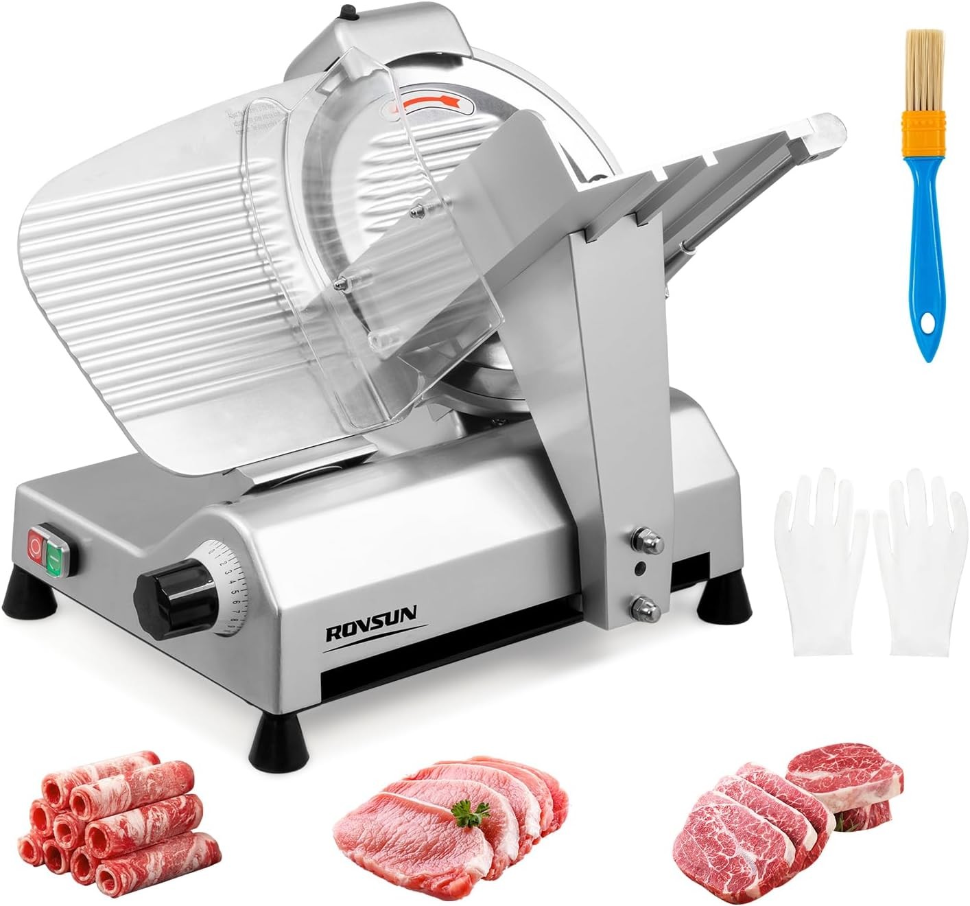 12 inch Commercial Meat Slicer, 270W Electric Frozen Deli Meat Slicer Machine