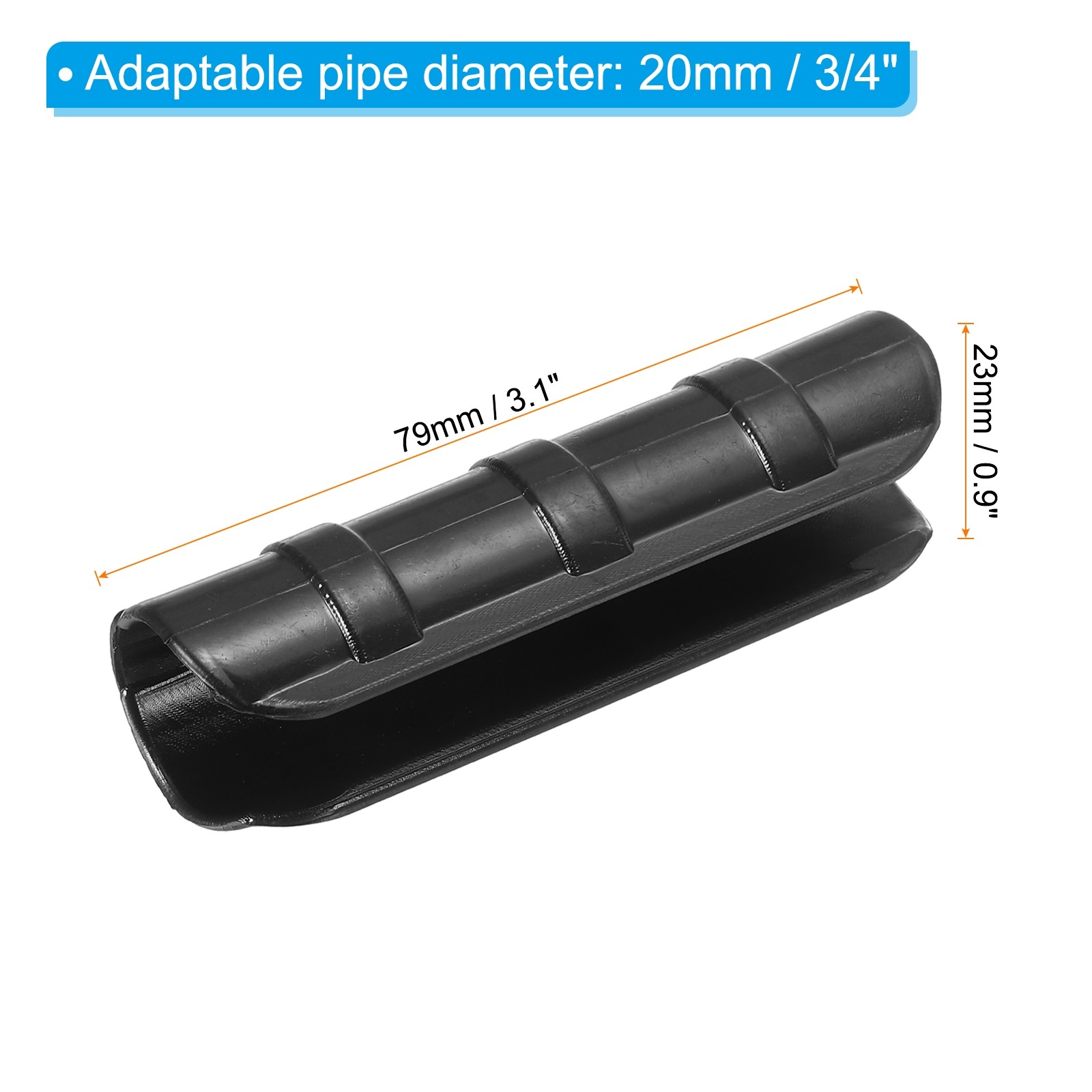 20Pcs 3/4" 20mm Greenhouse Snap Plastic Greenhouse Clamp Clip Tube Black