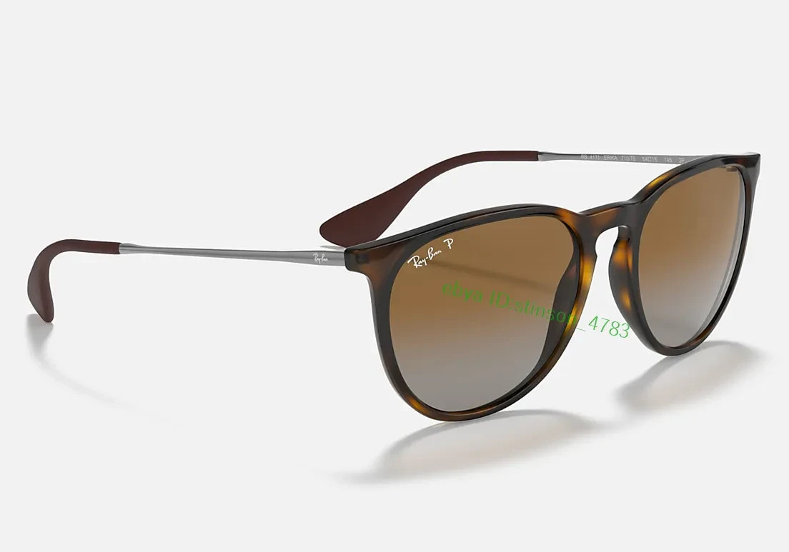 Ray-Ban Erika Polarized Sunglasses RB4171 RB4171 710/T5 54-18 Brown/Light Havana