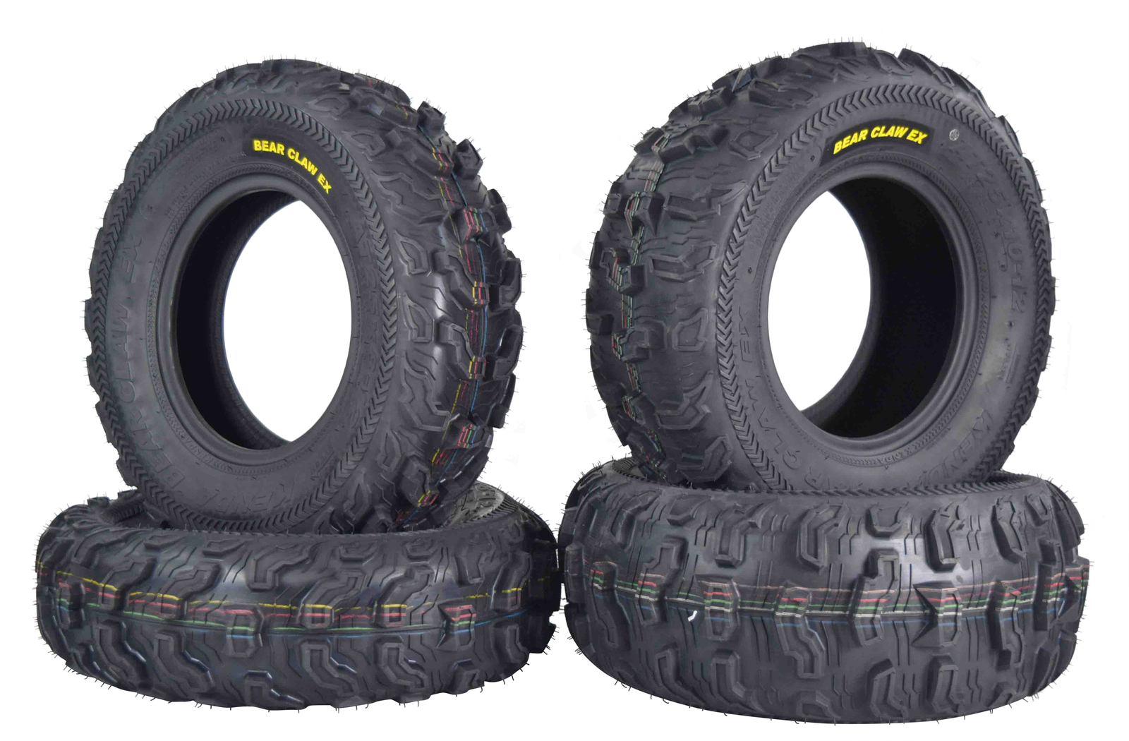 Kenda Bear Claw EX 25x8-12 F 25x10-12 R ATV 6 PLY Tires Bearclaw - 4 Pack Set