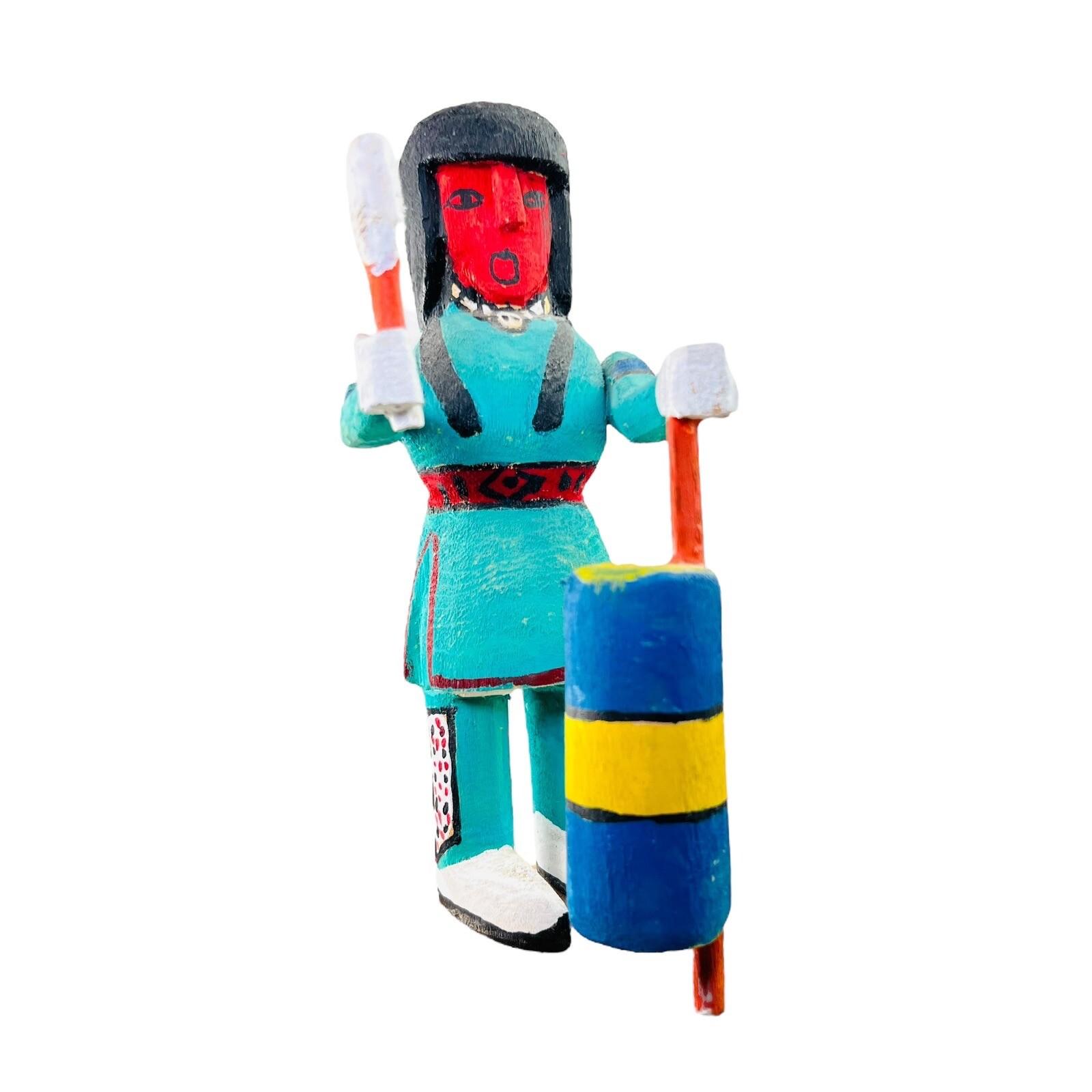 San Juan Pueblo Doll Native American Hand Carved Signed Joe V. Trujillo