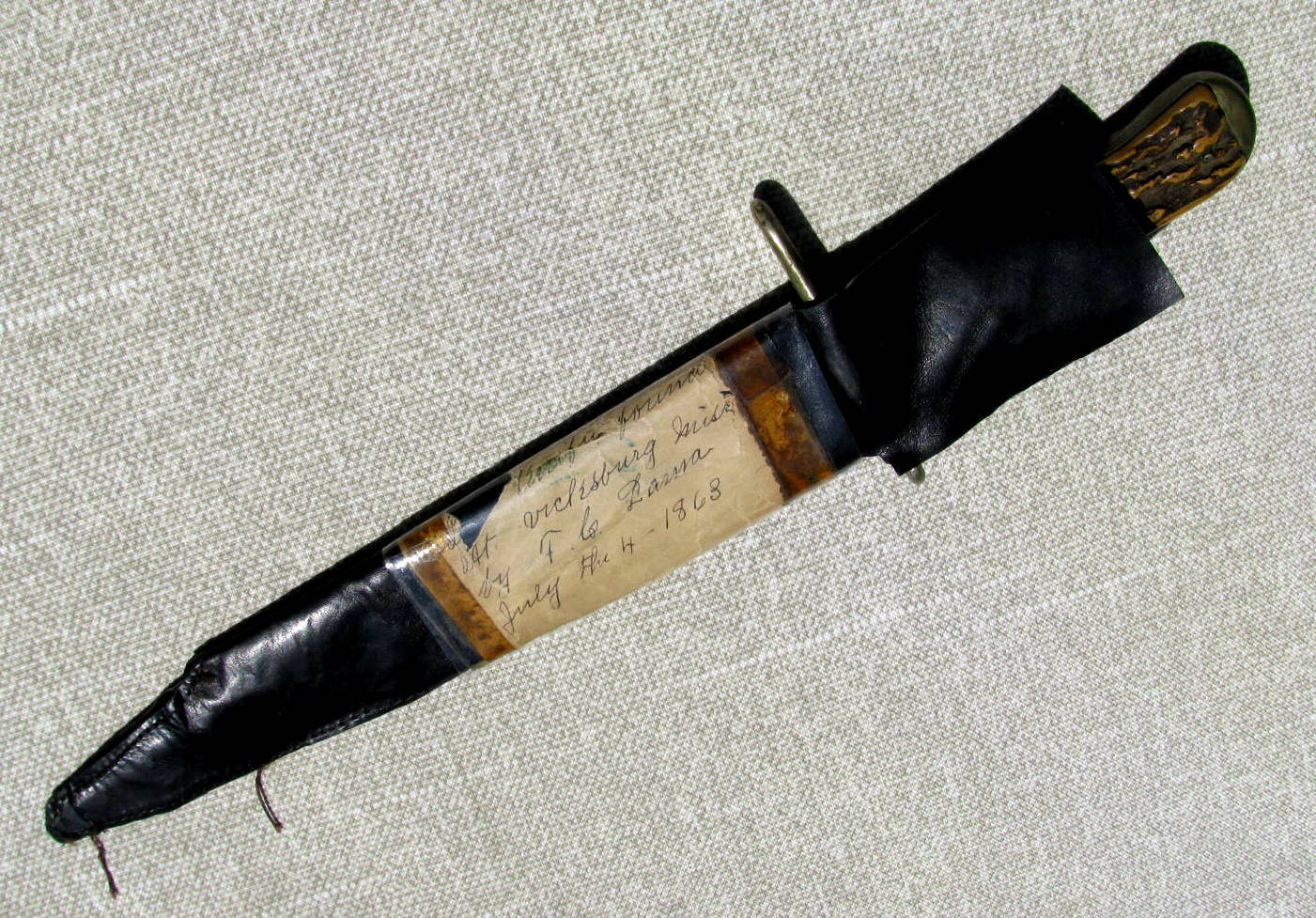 IXL 9 INCH STAG CIVIL WAR SIEGE OF VICKSBURG MISS. JULY 4,1863 BOWIE KNIFE