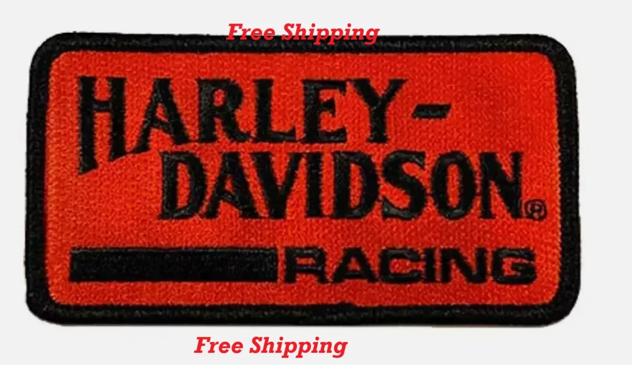 Harley-Davidson 4" Embroidered Vintage Racing HD Iron-On Patch Free-shipping