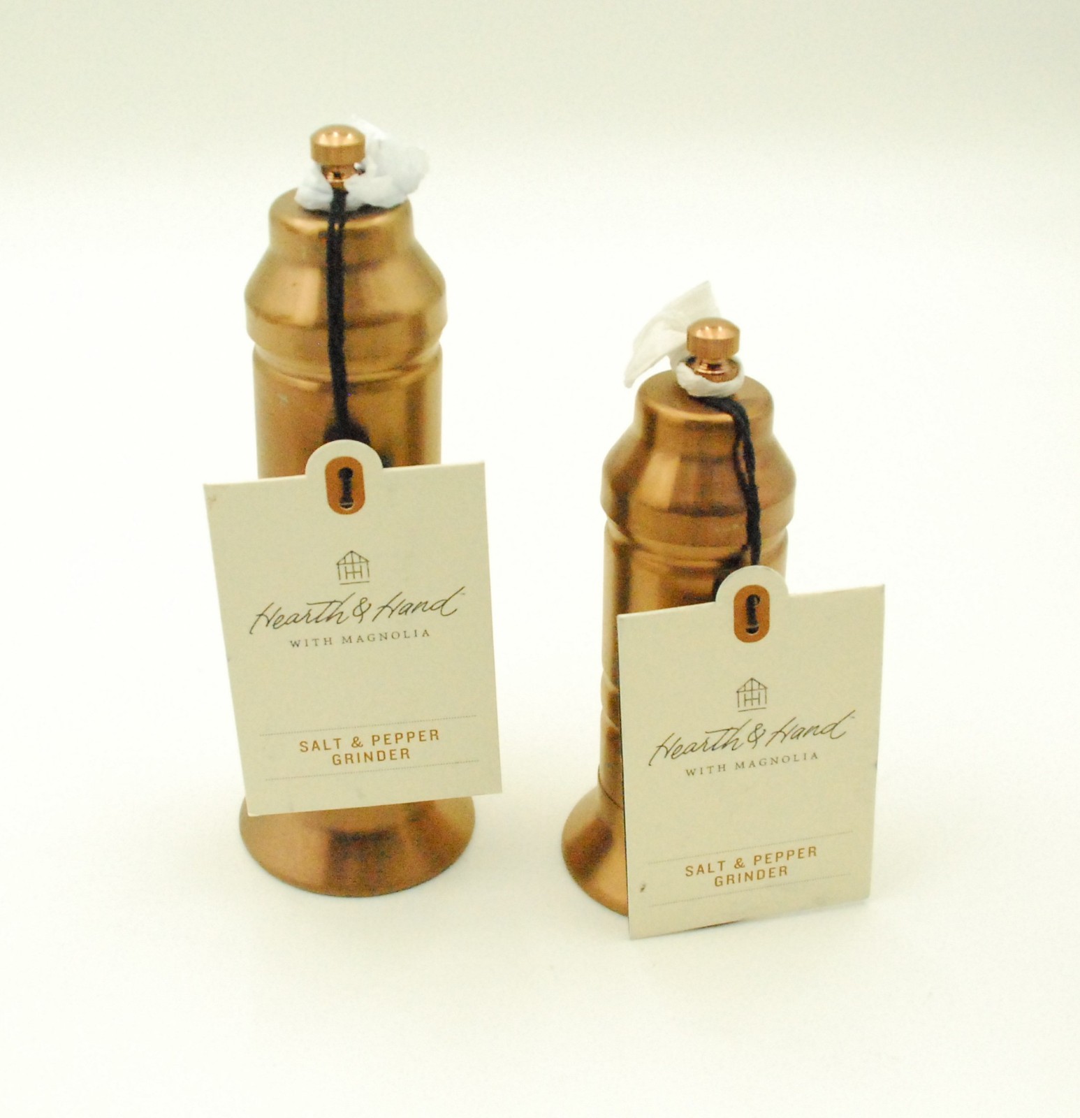 Hearth & Hand With Magnolia Salt & Pepper 2pc Copper Gold Finish Crank Grinder