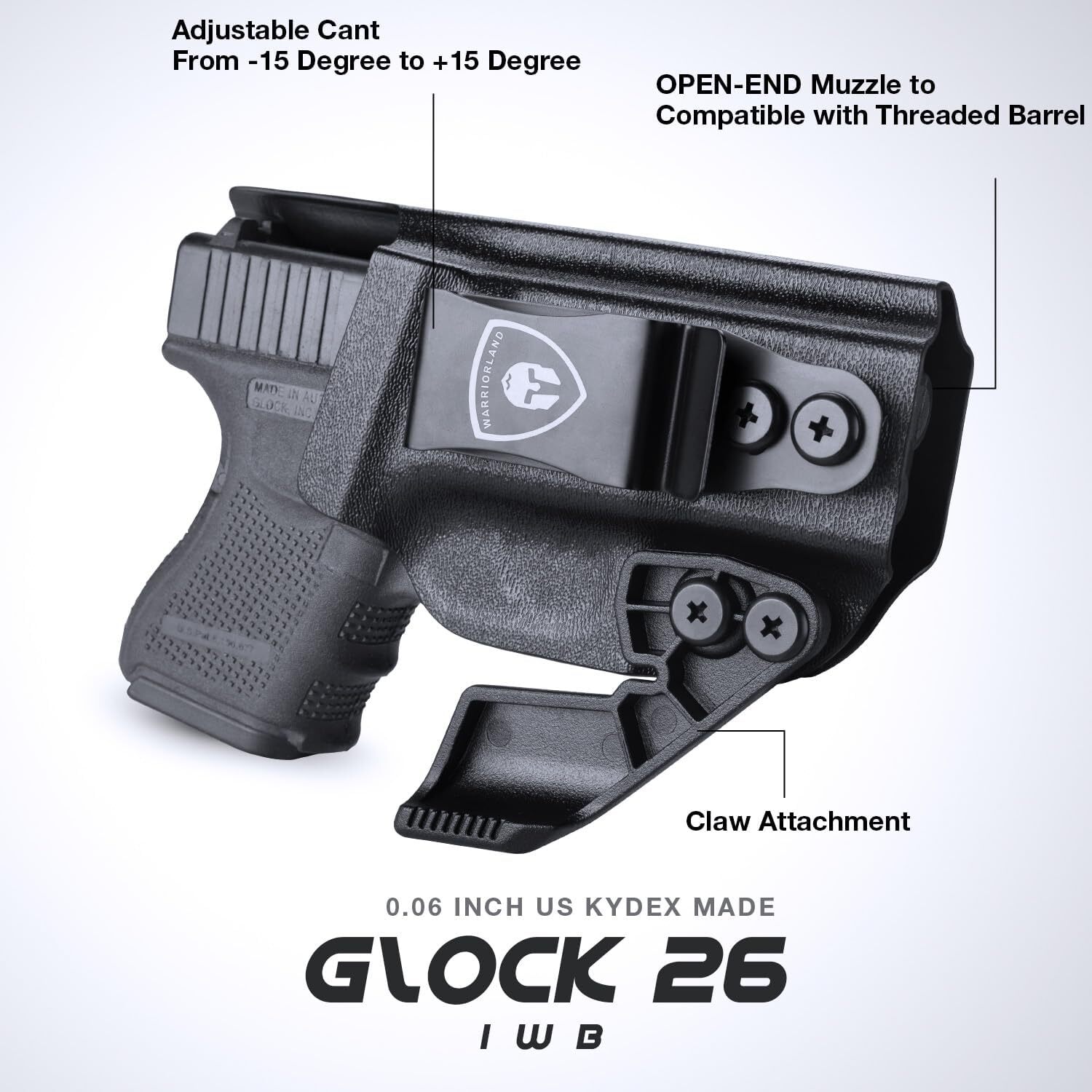 IWB Kydex Holster For Glock 26 (Gen3-5)/Glock 27/Glock 33(Gen3-4) Right Hand