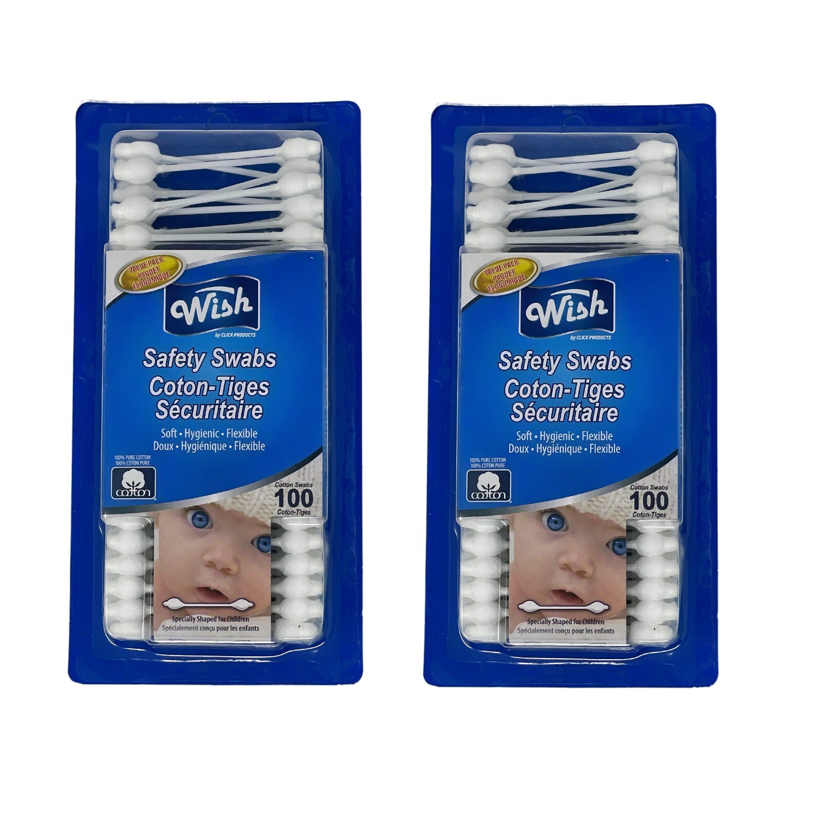 200 Safety Swabs Cotton Swab Baby Safe Ear Cleaning Newborn Babies Large Tip