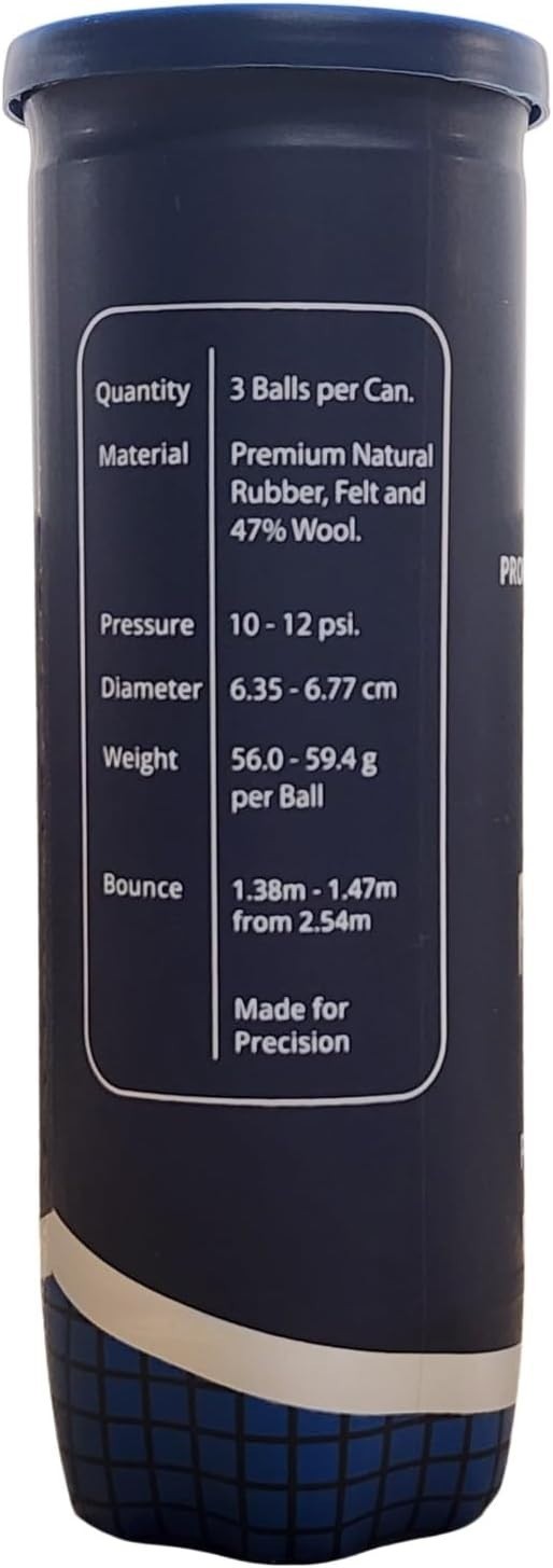 Padel Balls - Professional Tournament Quality Balls, 2 Tubes (6 Balls), 47% Wool