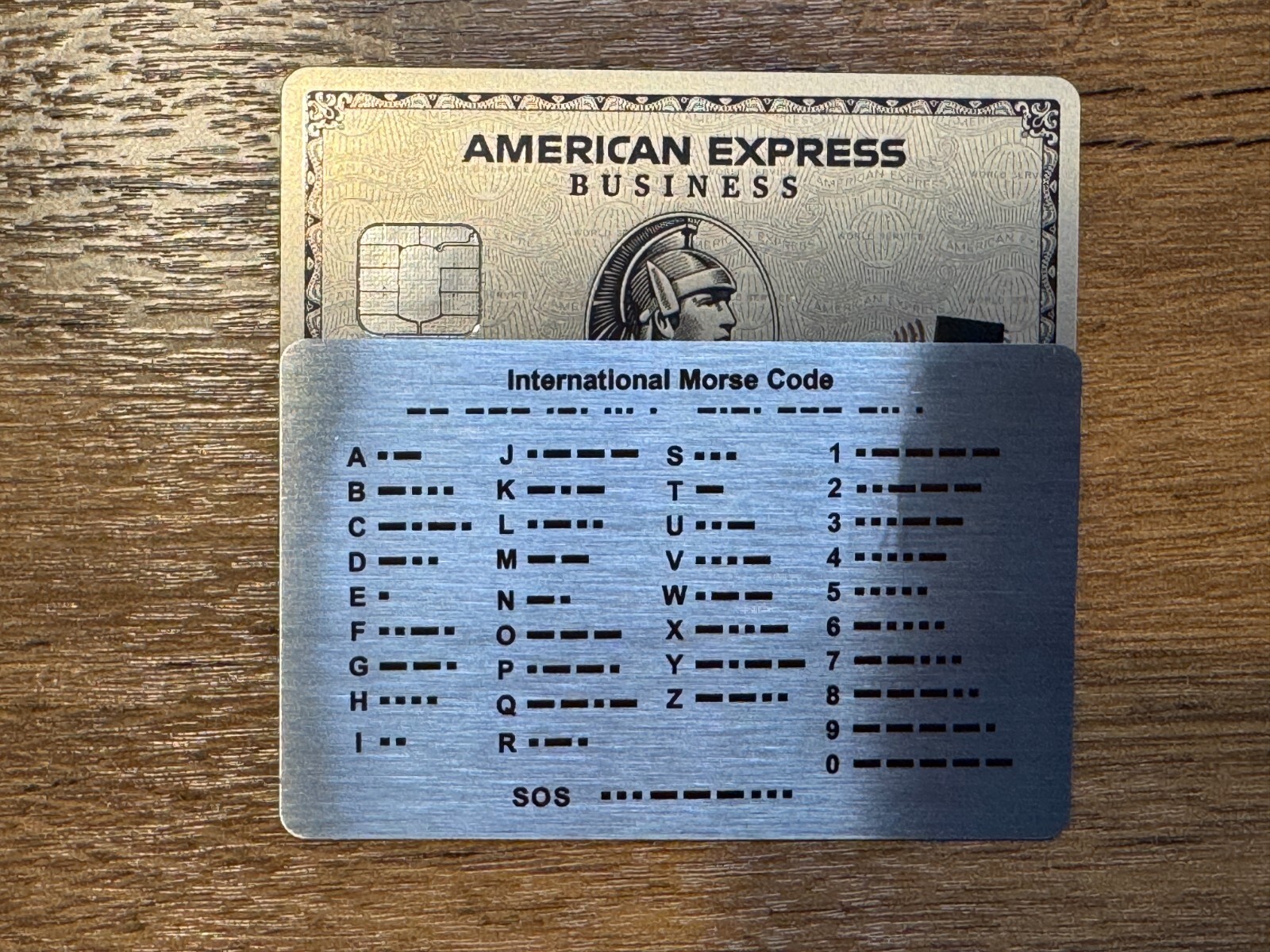 Morse Code EDC Wallet Card - Ham Radio, Prime Stainless Steel, No Plastic