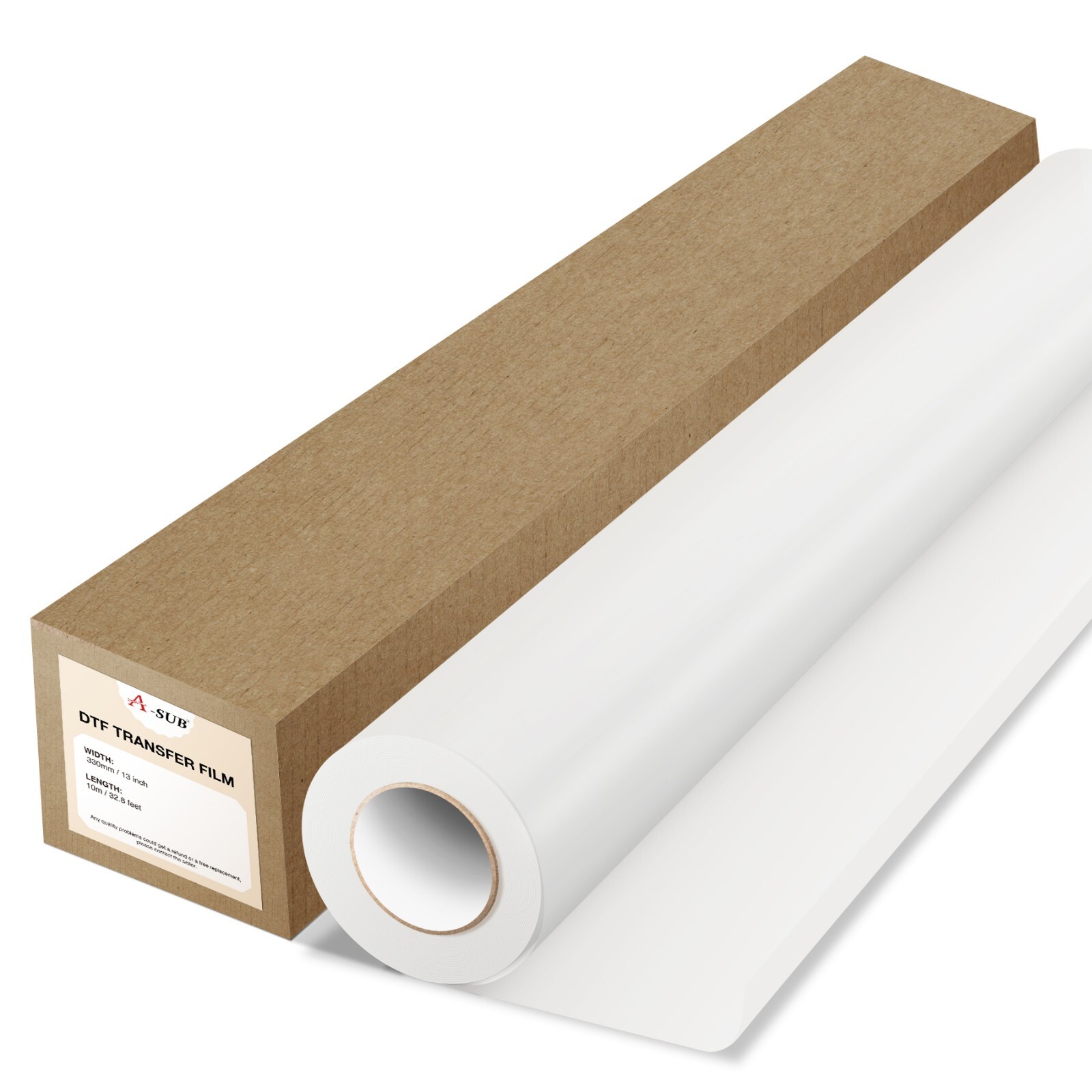 A-SUB DTF Film Roll for Sublimation DTF Transfer Film A3+ 13 inch X 32.8 FT