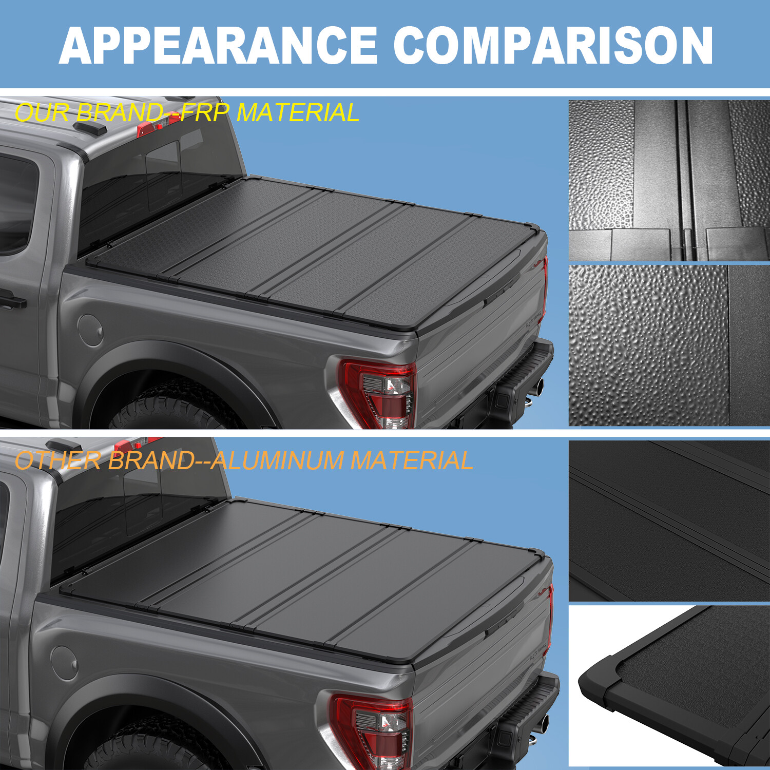 5.5FT Hard Tonneau Cover 4-Fold For 2015-2023 Ford F150 F-150 Truck Bed Cover