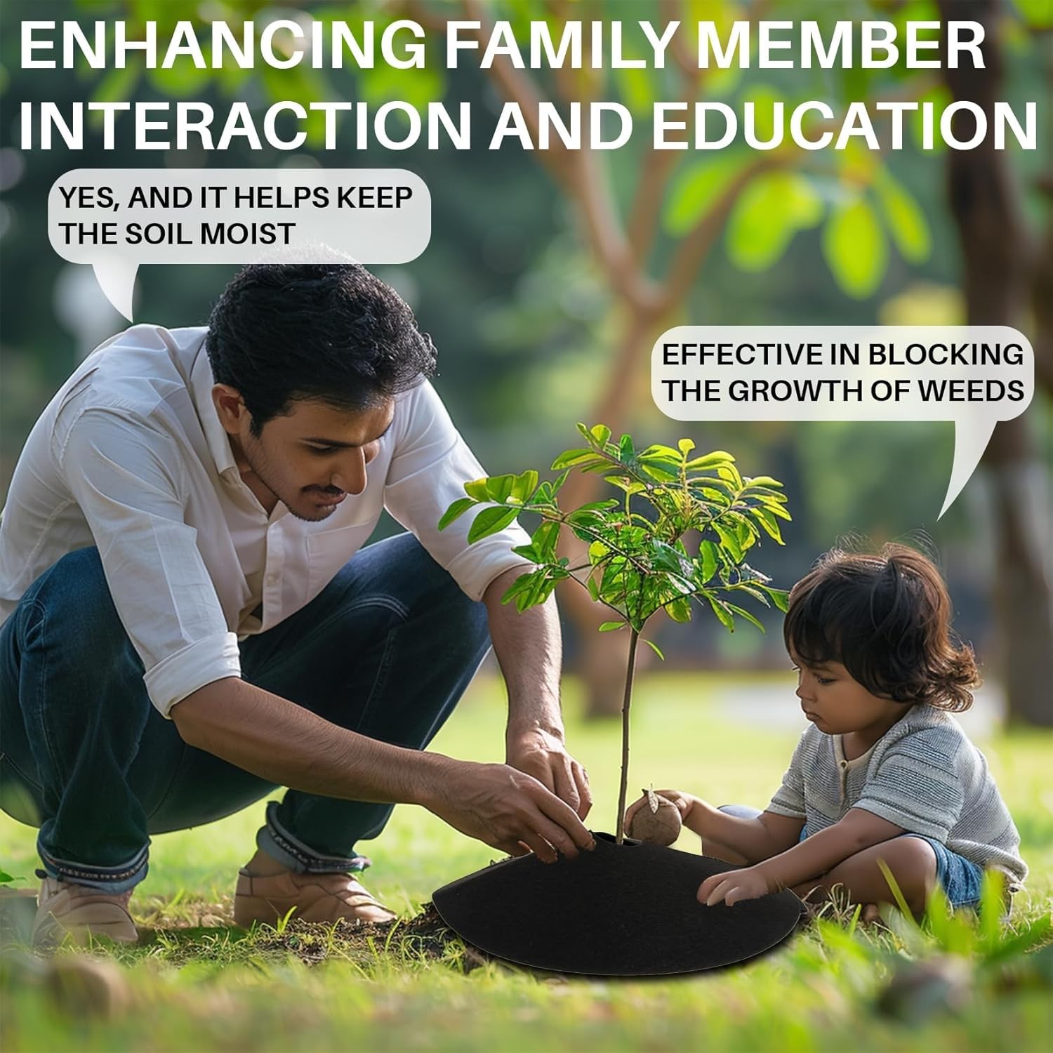 14PCS Tree Ring Mulch Mat Weed Barrier Root Protector Non-Woven Landscape Pad