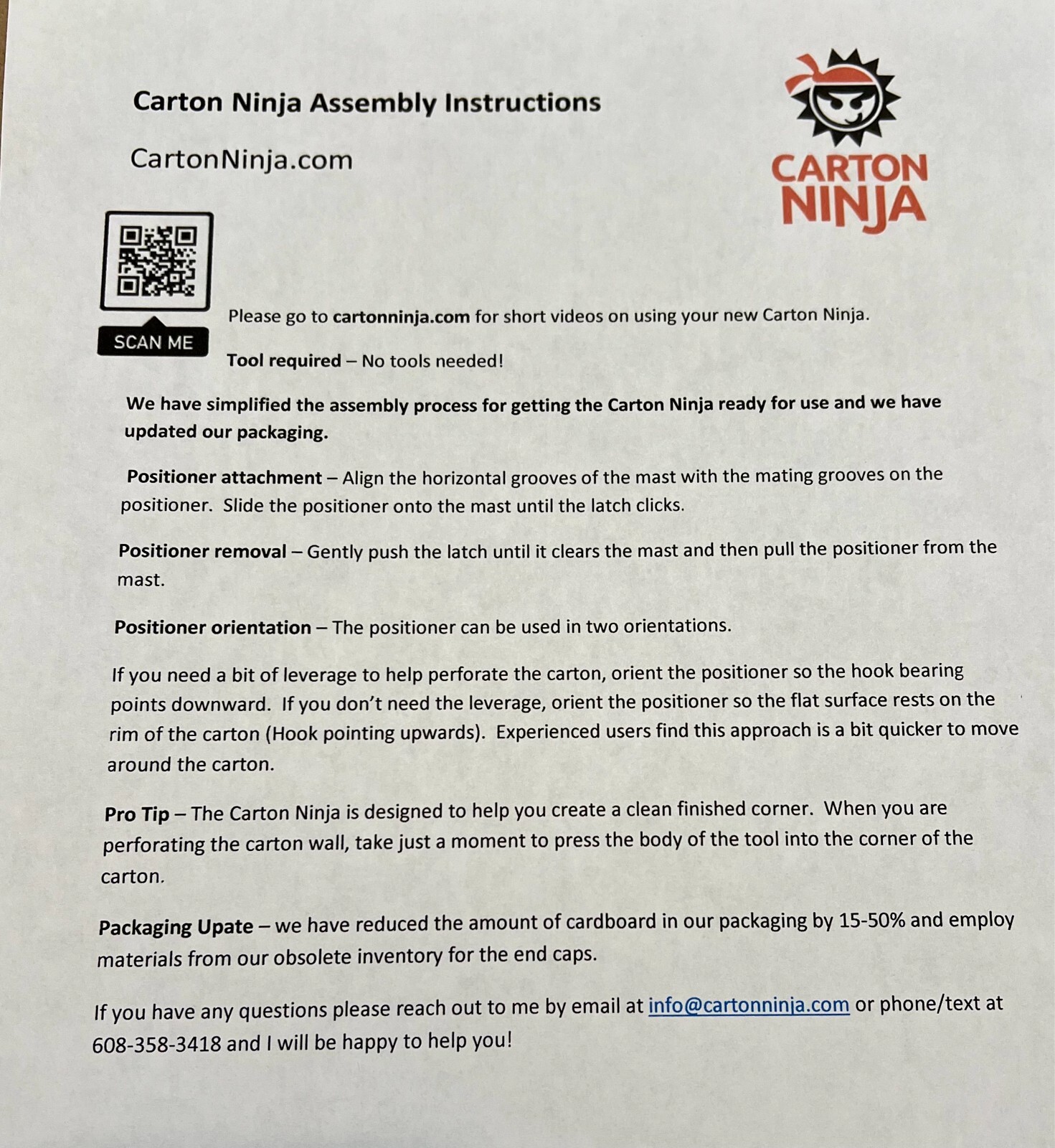 Carton Sizer Tool - Meet the Carton Ninja!  CN-1200 Full Size  Box Resizer