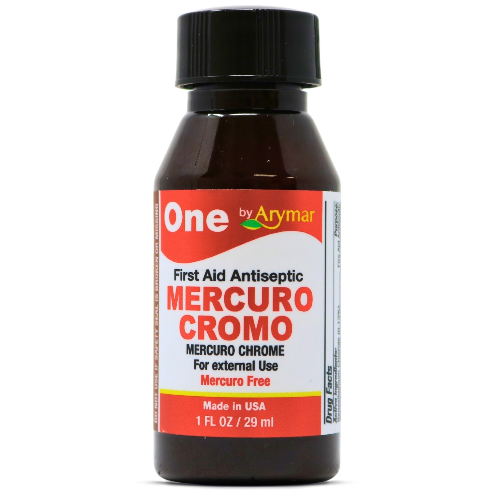 Arymar Mercuro Chrome 1 FL OZ - Mercury-Free Antiseptic for Cuts and Scrapes