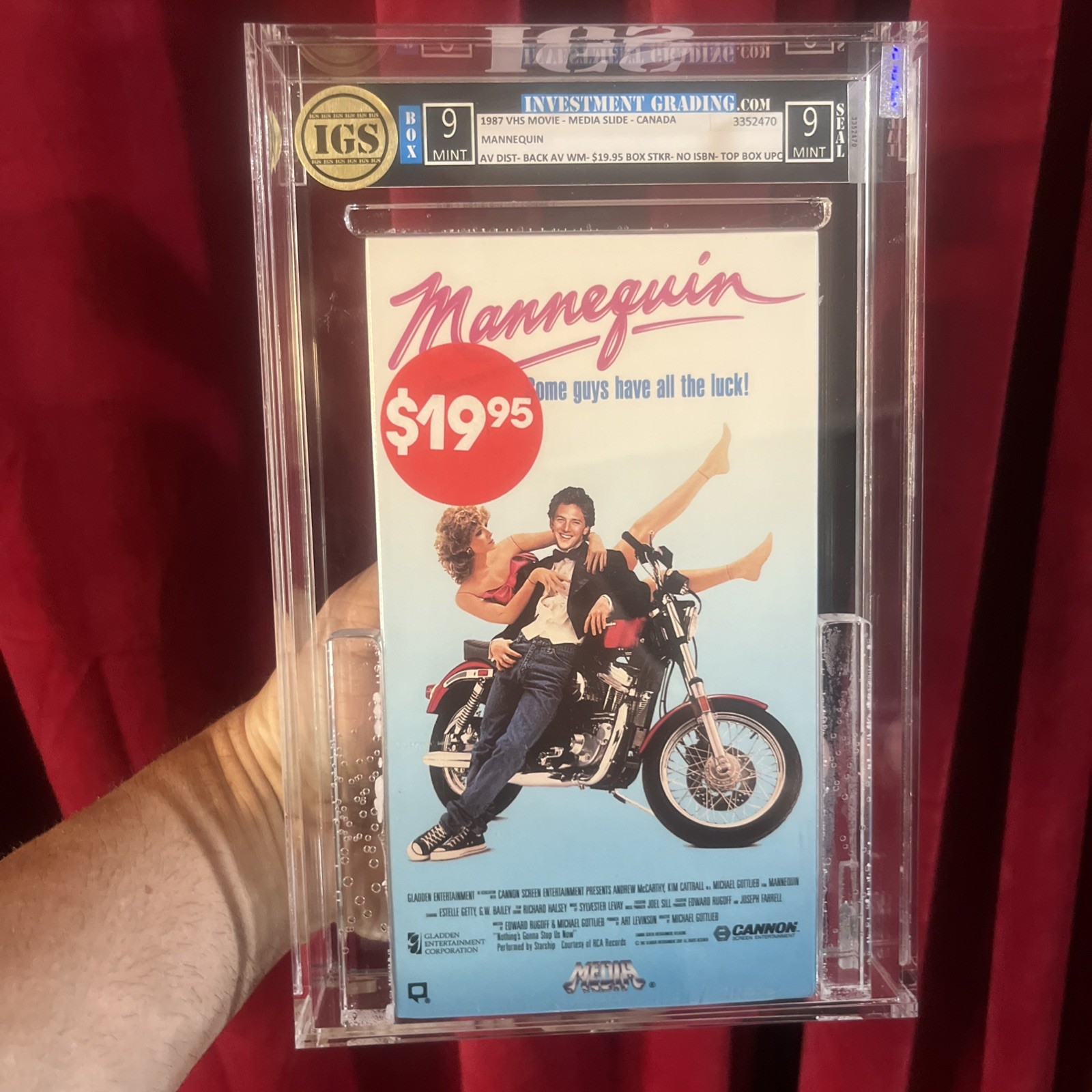 MANNEQUIN VHS IGS Graded BOX 9 MINT/SEAL 9 MINT w/Watermark FACTORY SEALED Rare