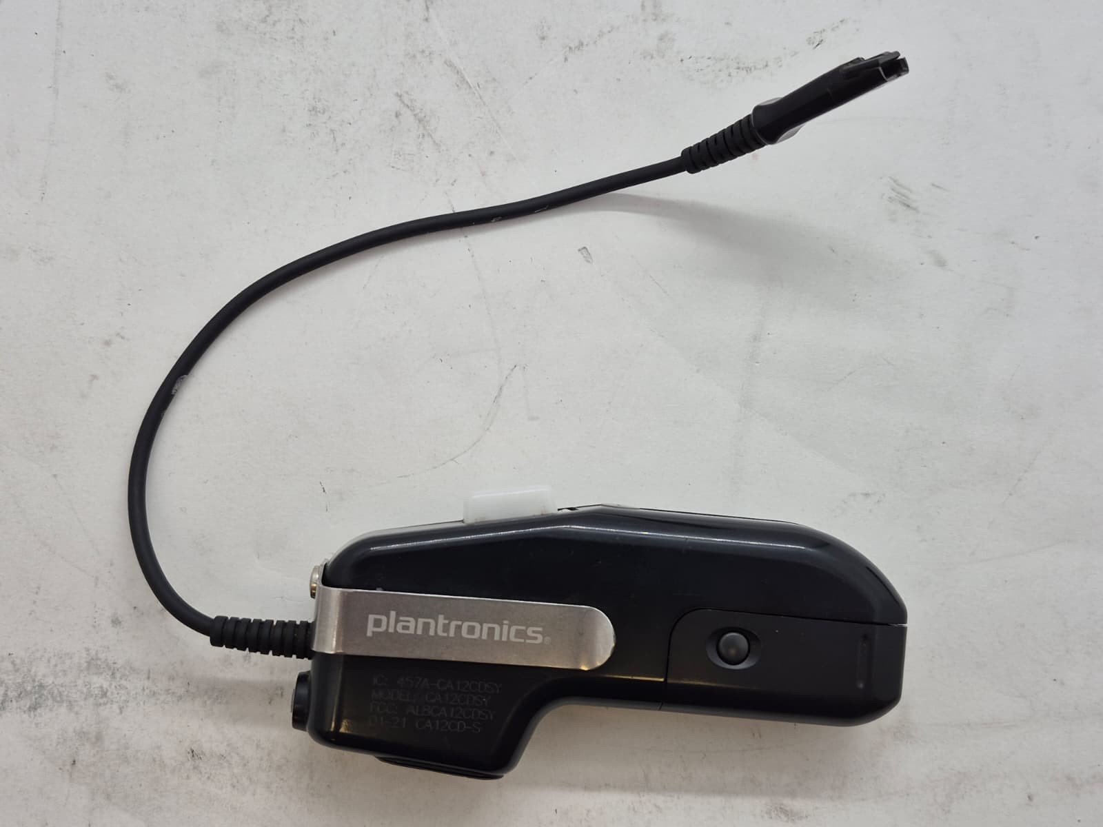 Plantronics CA12CDSY Push to Talk PTT Headset Adapter CA12CDSY W/ Battery