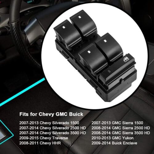 Driver Side Power Master Window Switch for 2007-2013 Chevrolet Silverado 1500 25