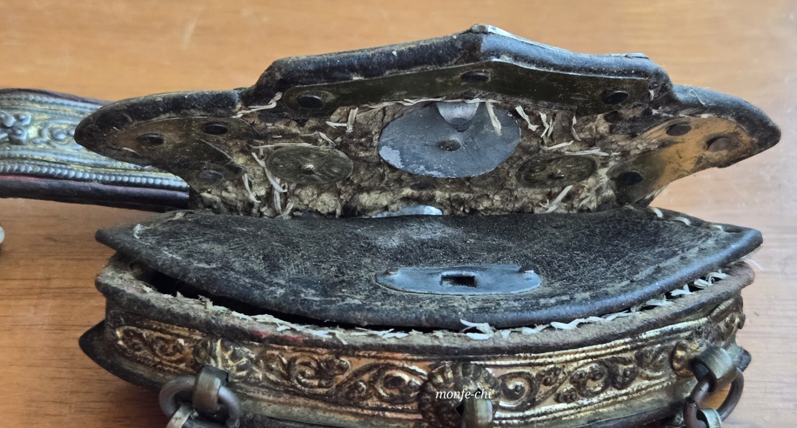 Antique Tibetan Flint Pouch Mechag Chuckmuck Case Tibet Beads