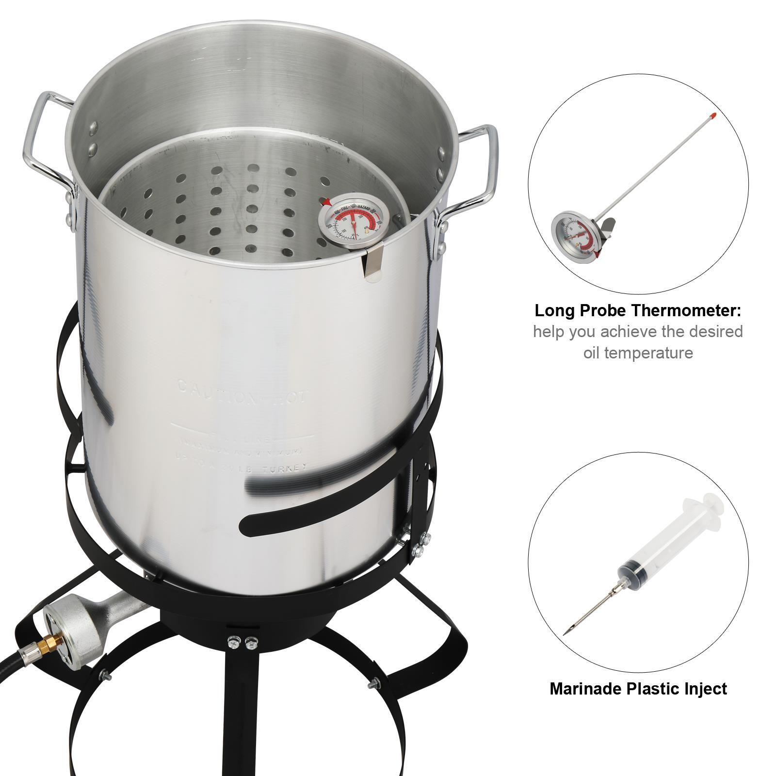 30qt Deep 54,000 BTU Turkey Fryer Outdoor Gas Propane Stock Pot Burner Cooker