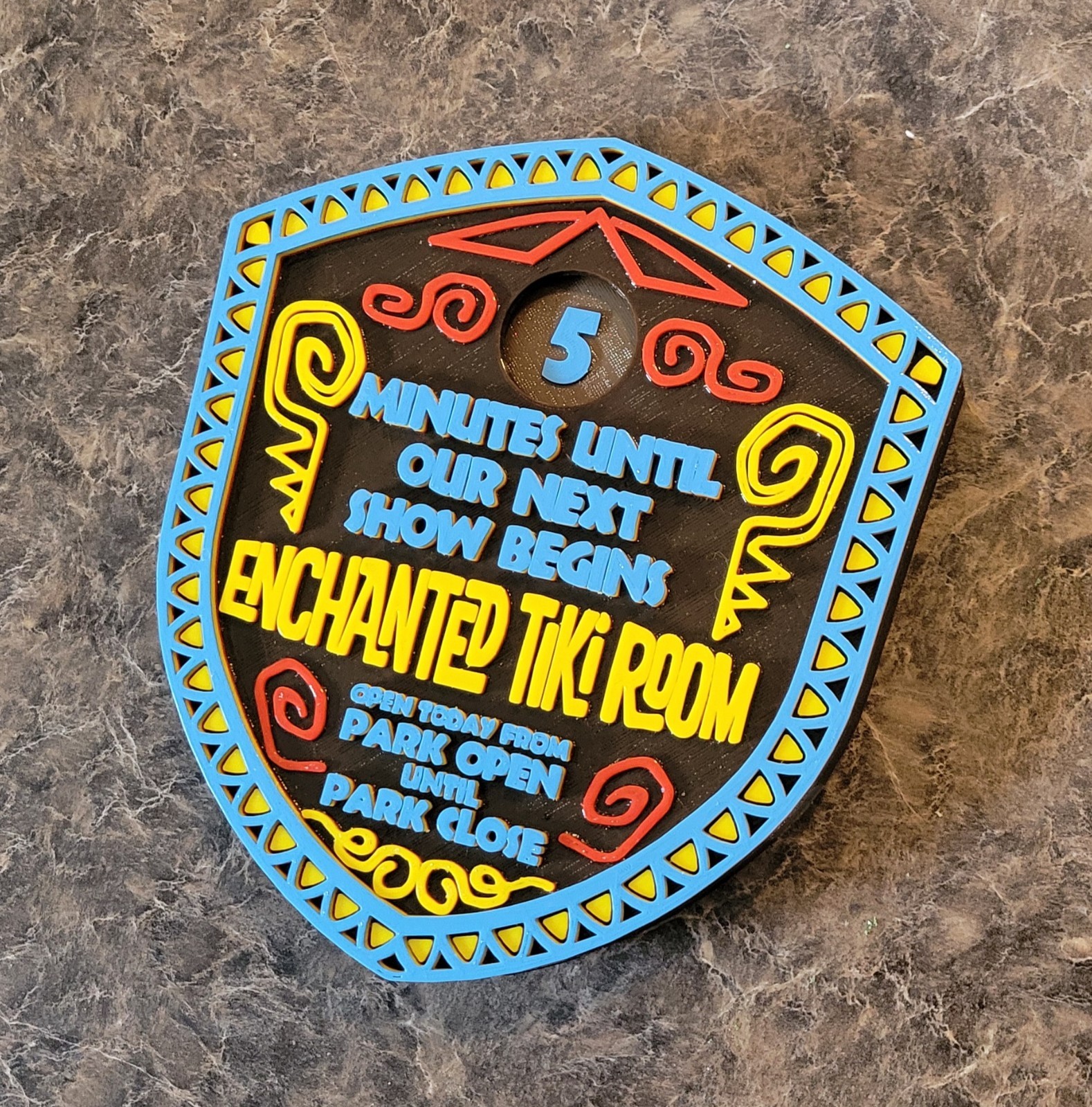 10 x 9.5 inch Enchanted Tiki Room Next Show Sign Adventureland Replica Plaque