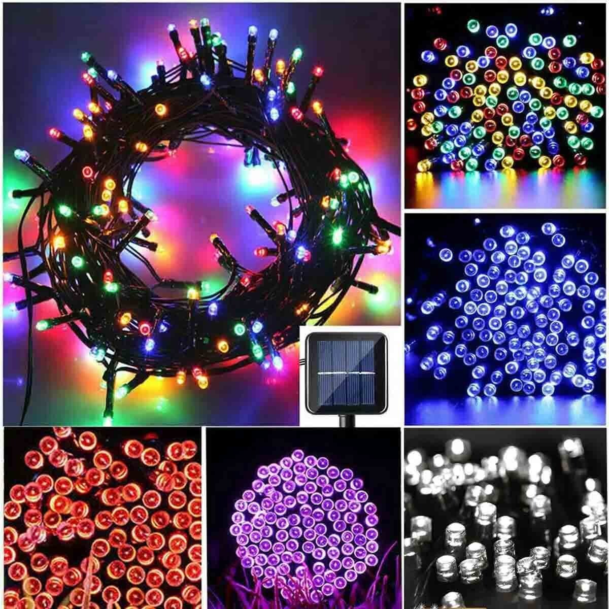 100 LED Solar Outdoor Waterproof Lights Outdoor Garden Wedding Party Christmas