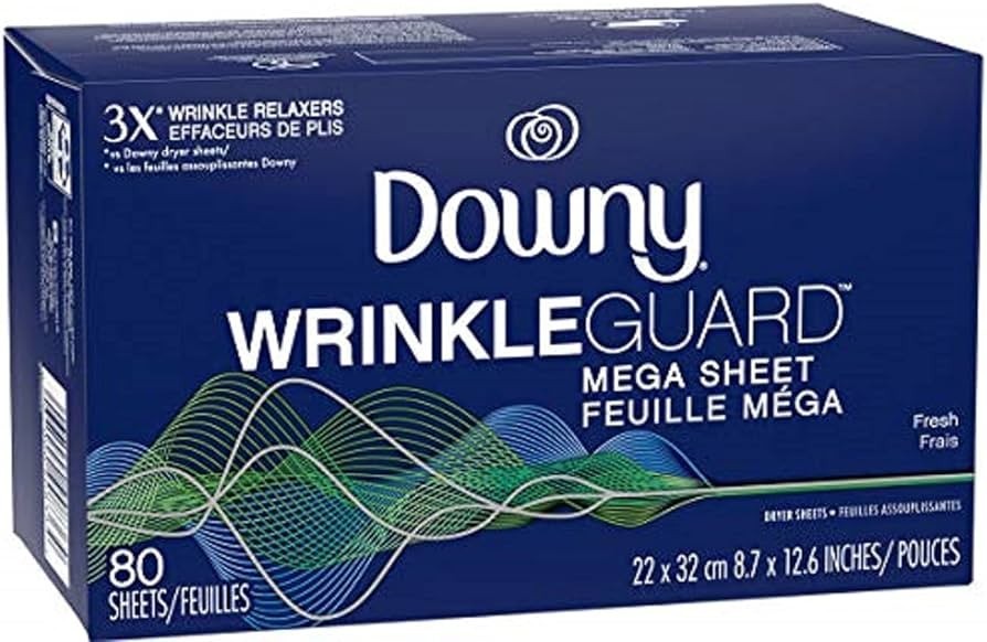 Downy WrinkleGuard Dryer Mega Sheets Fresh 80 Count 3X's Wrinkle Relaxer Guard