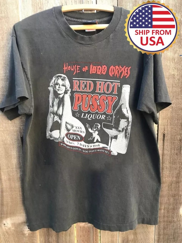 House Of 1000 Corpses Red Hot Liquor Charcoal T-shirt Classic Style S-5XL