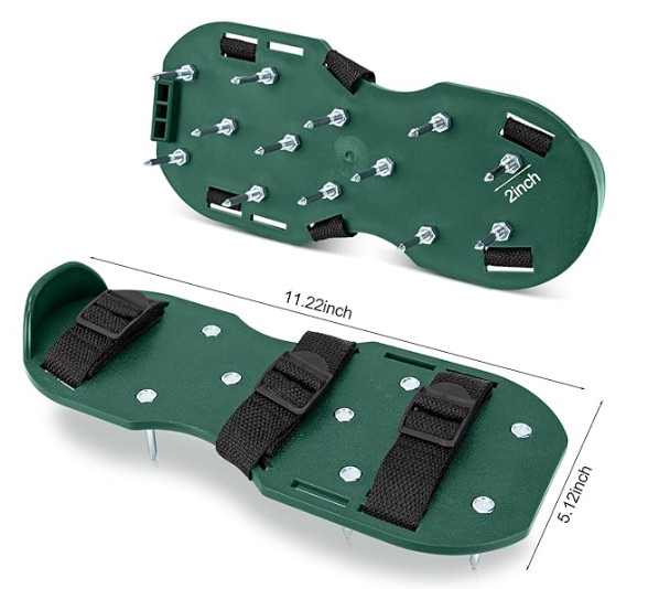 Lawn Aerator Sandals with 48mm Spikes & Adjustable Strap for Soil Aeration