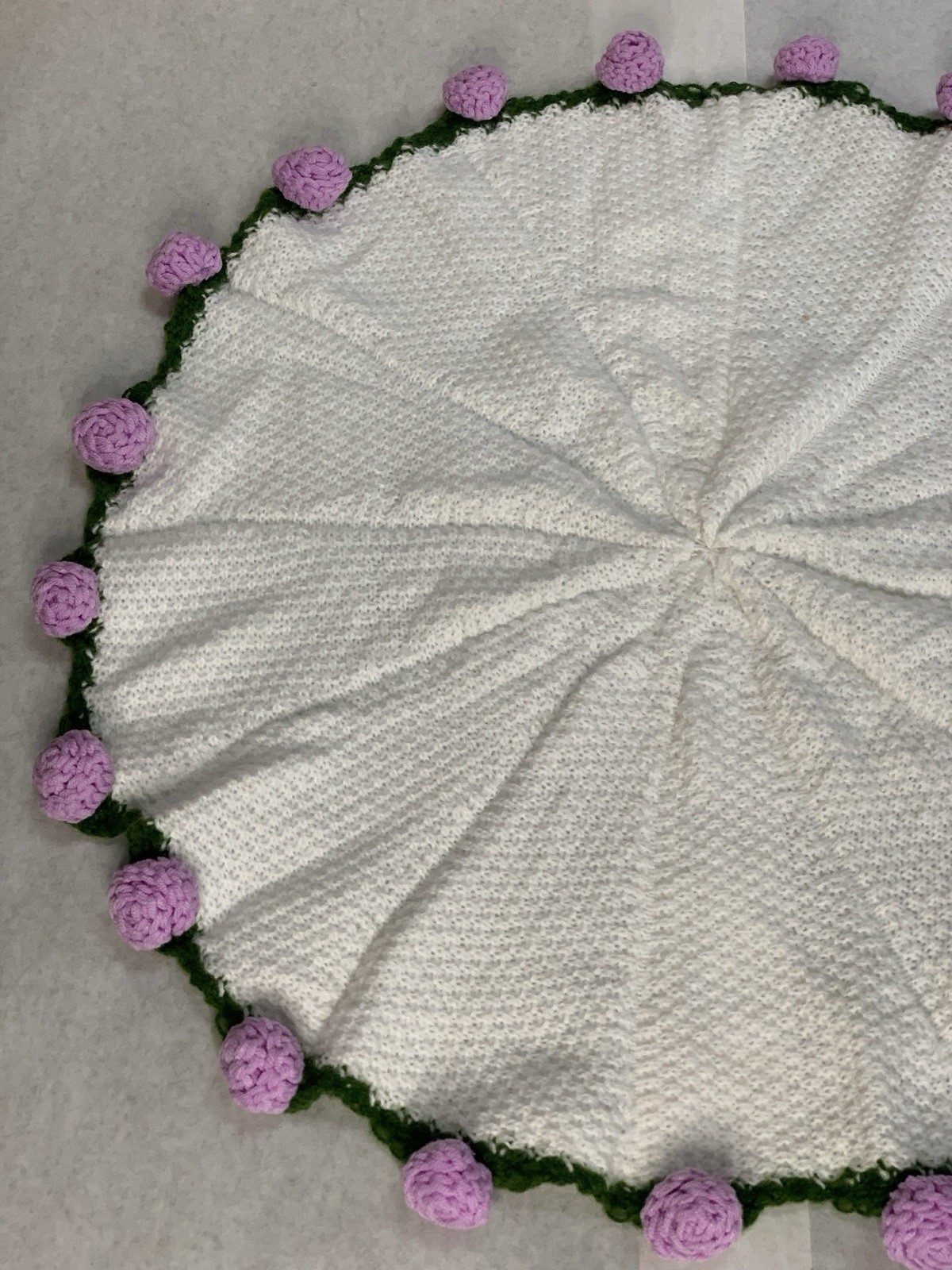 Crochet Purple Tulip Flower Bouquet Throw Blanket Handmade Knitted Ultra Soft