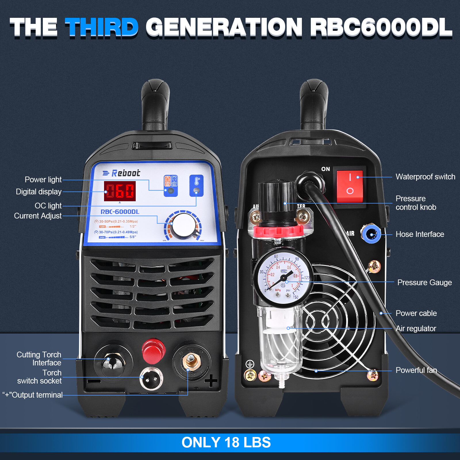 Reboot Plasma Cutter Non Touch 60 Amp CUT50DL 1/2" Clean Cut Plasma Pilot Arc US