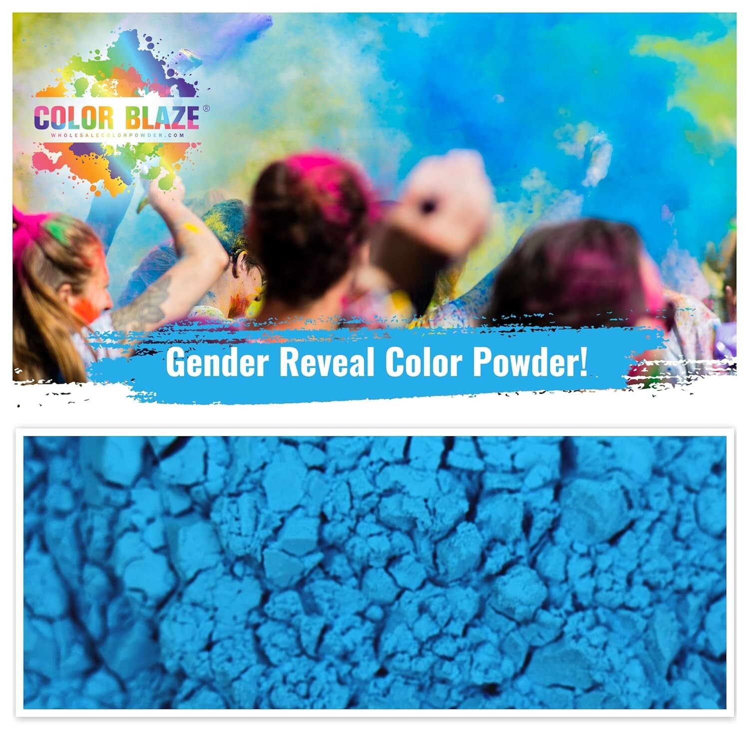 Color Blaze Gender Reveal Powder Packets - Blue - Set of 10, Baby Party, Boy
