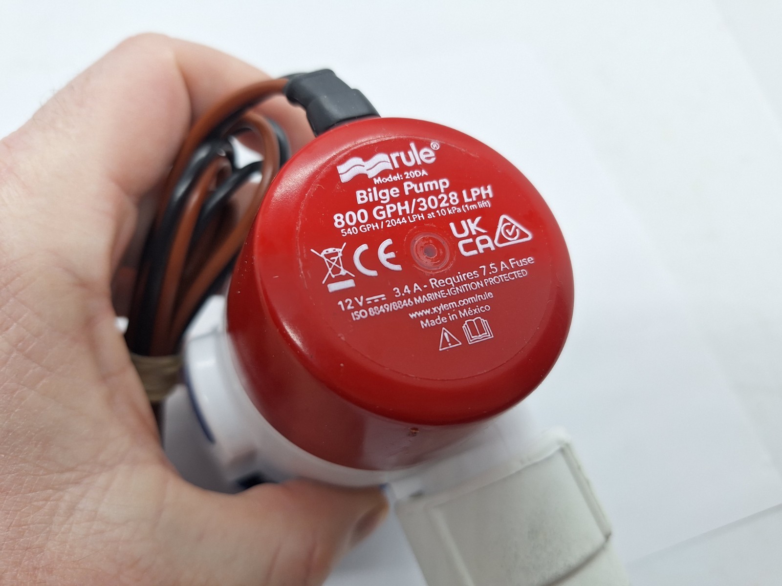 New Rule Bilge Pump 800 GPH 3028 LPH Model 20DA 12v