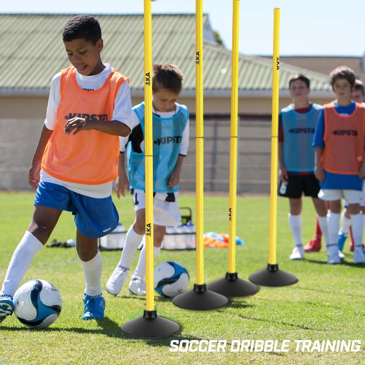 AKA SPORTS GEAR Football Agility Training Pole Accessories (4 Bars with 4 Rubber