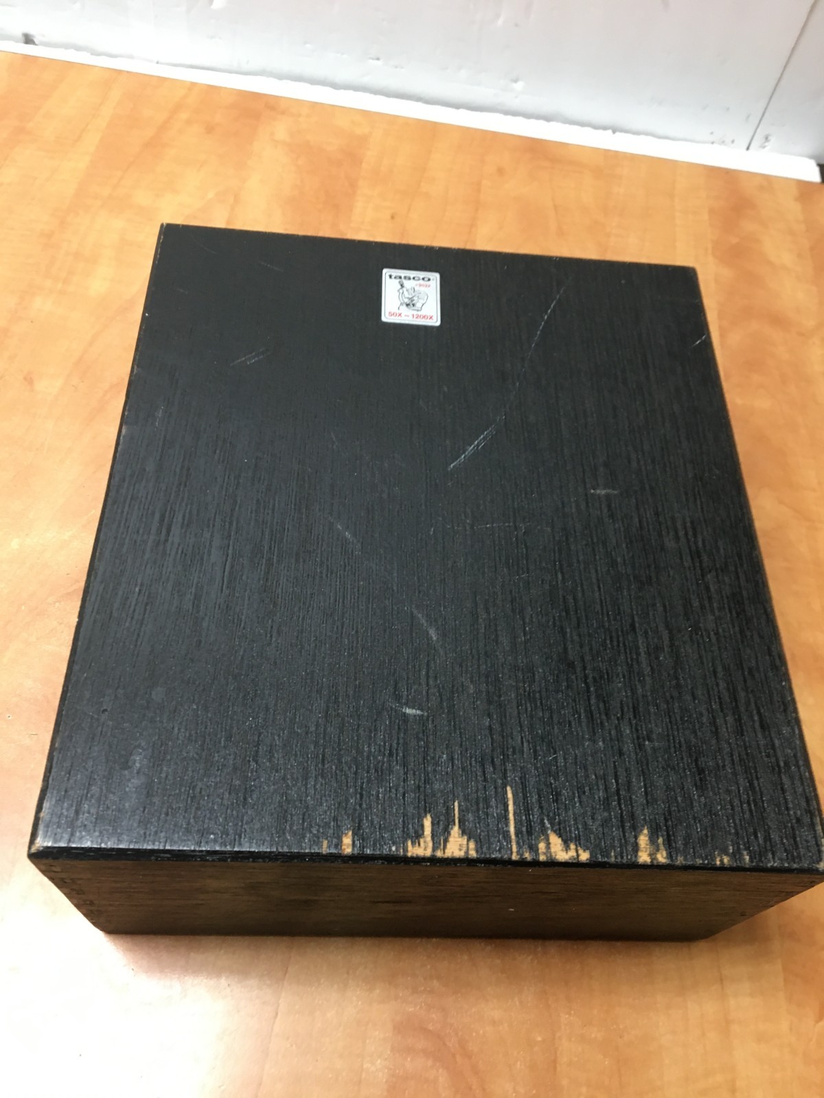 1970s Tasco 50x- 1200x Microscope Set w/ Wood Carry Case 952P parts or repair