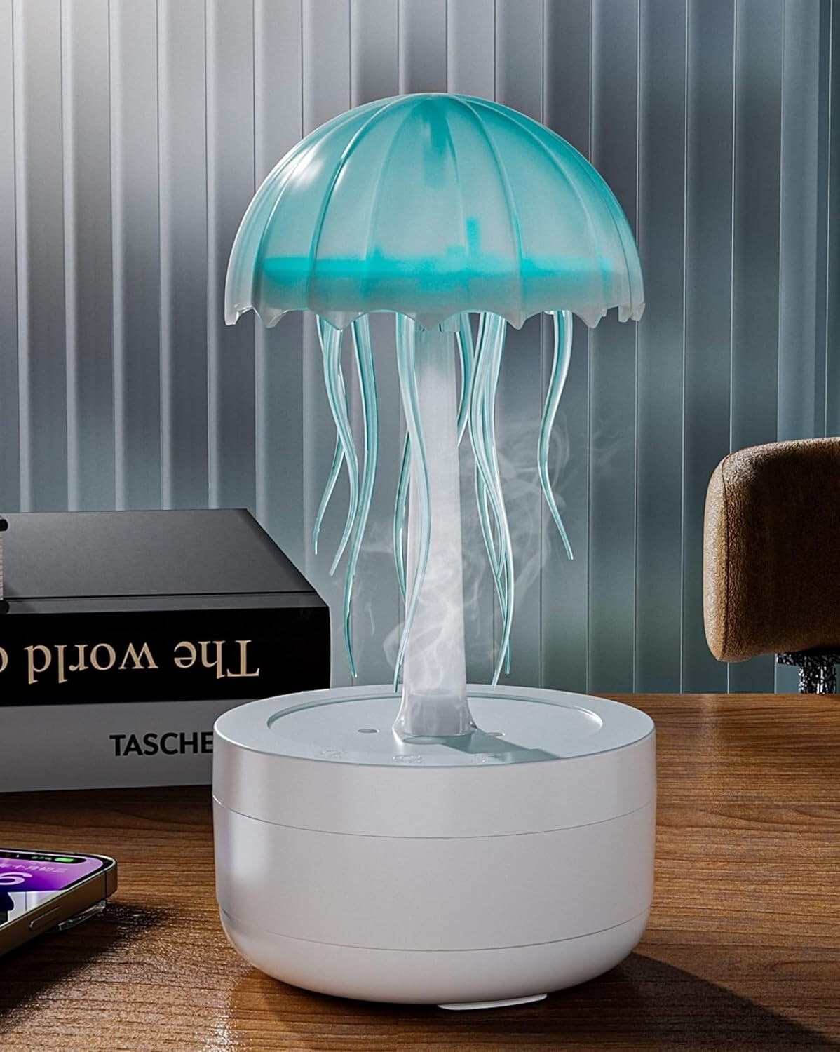 Jellyfish Humidifier, 300ml Cute Humidifier with Remote Control 7 Changing Color
