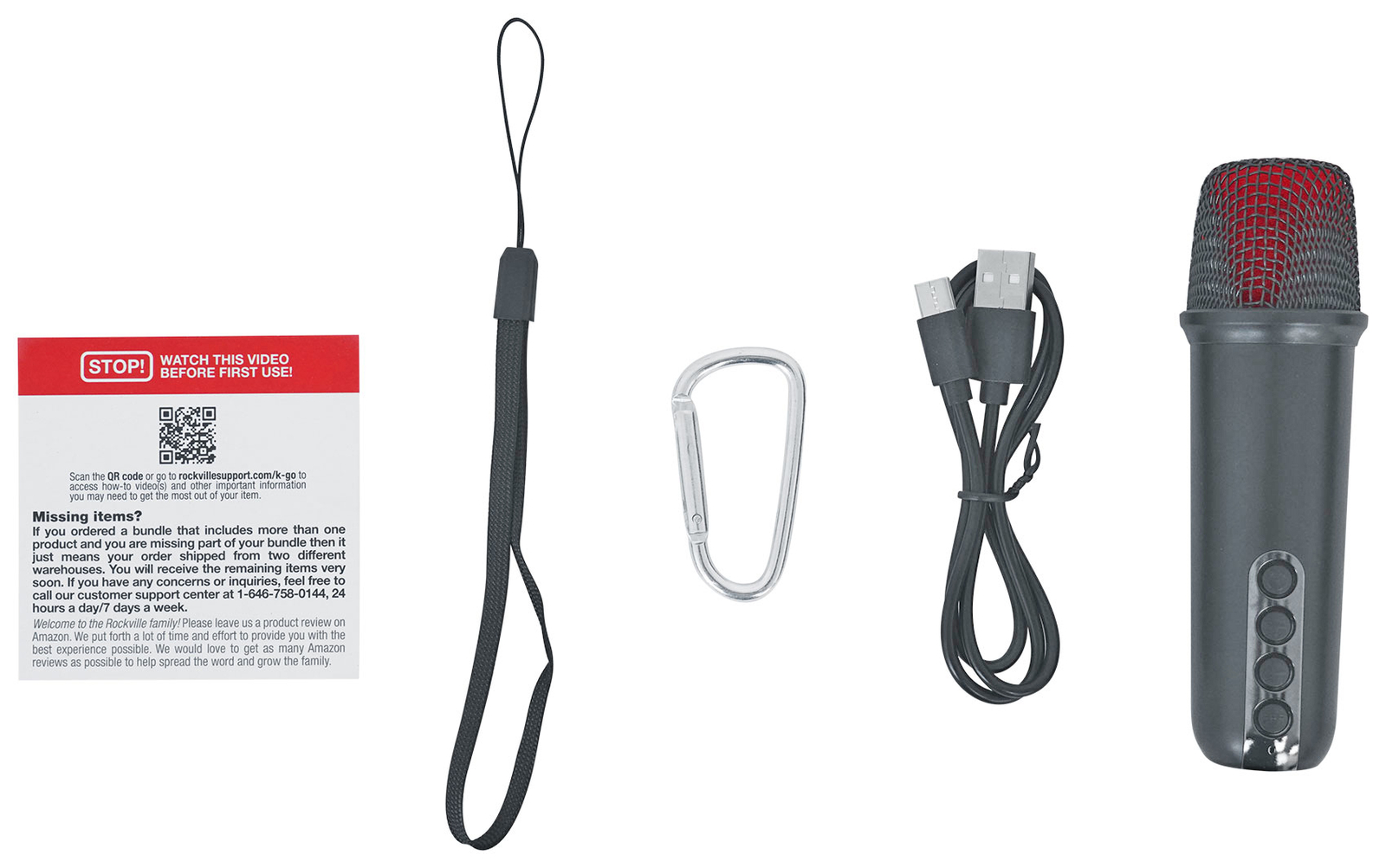 Rockville K-GO Karaoke Waterproof Portable Bluetooth Speaker+Mic+Voice Changer