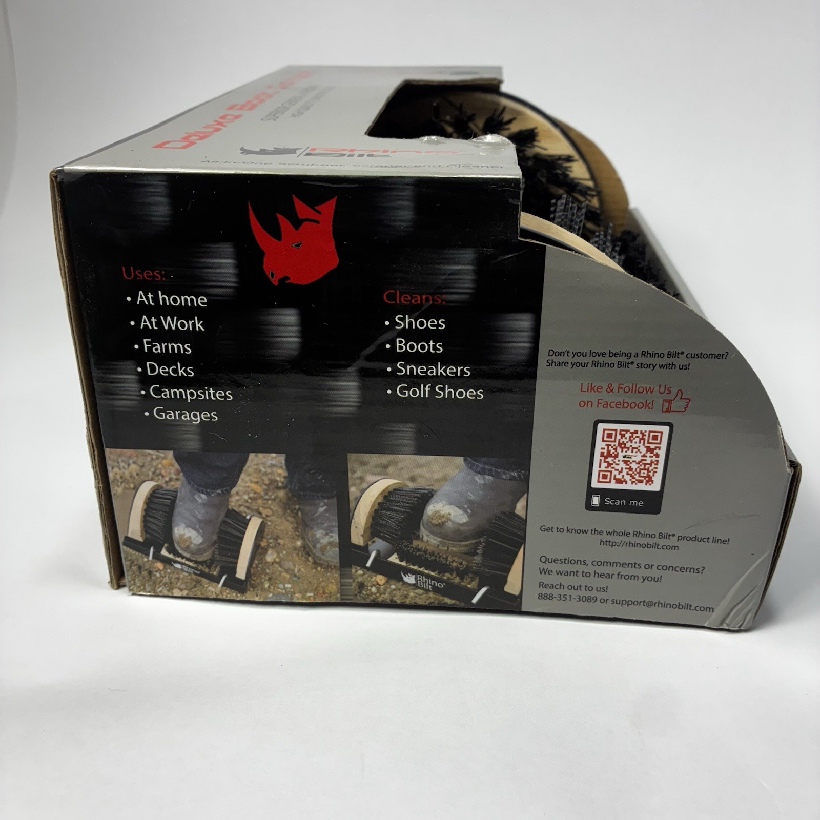 Rhino Bilt Deluxe Boot Scraper Heavy Duty Shoe & Boot Cleaner Brush NEW